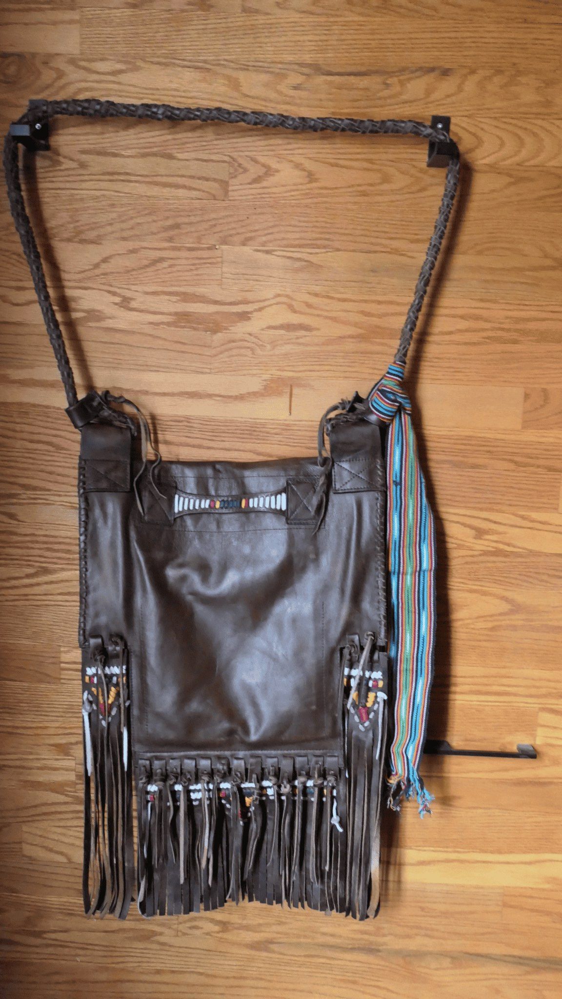 Other 🔥Handmade Tribal Beaded Leather Fringe Bag Size ONE SIZE - 7 Thumbnail