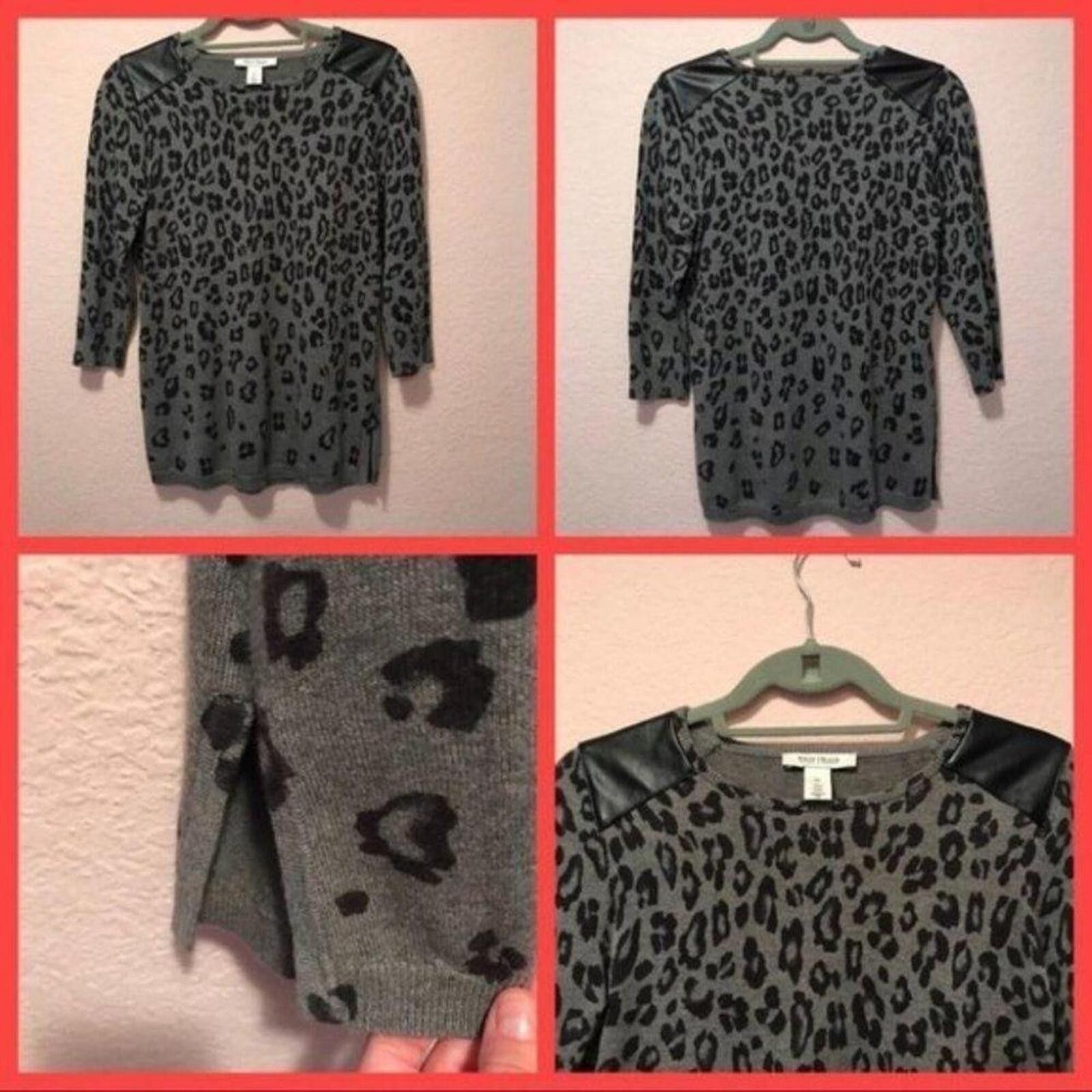 Other White House Black Market Gray and Black Leopard Print Sweate Size S / US 4 / IT 40 - 1 Thumbnail