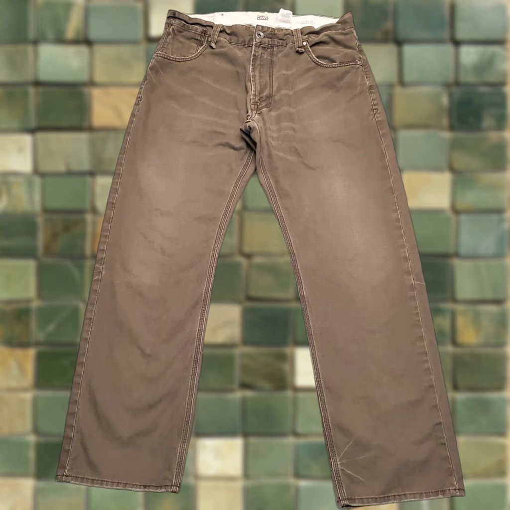 Levi's VINTAGE Levi's Pants Mens 36x30 Twill Slim Brown 5-Pocket Levis Button Pocket 90s Y2K Casual Mens Size US 36 / EU 52 - 1 Thumbnail