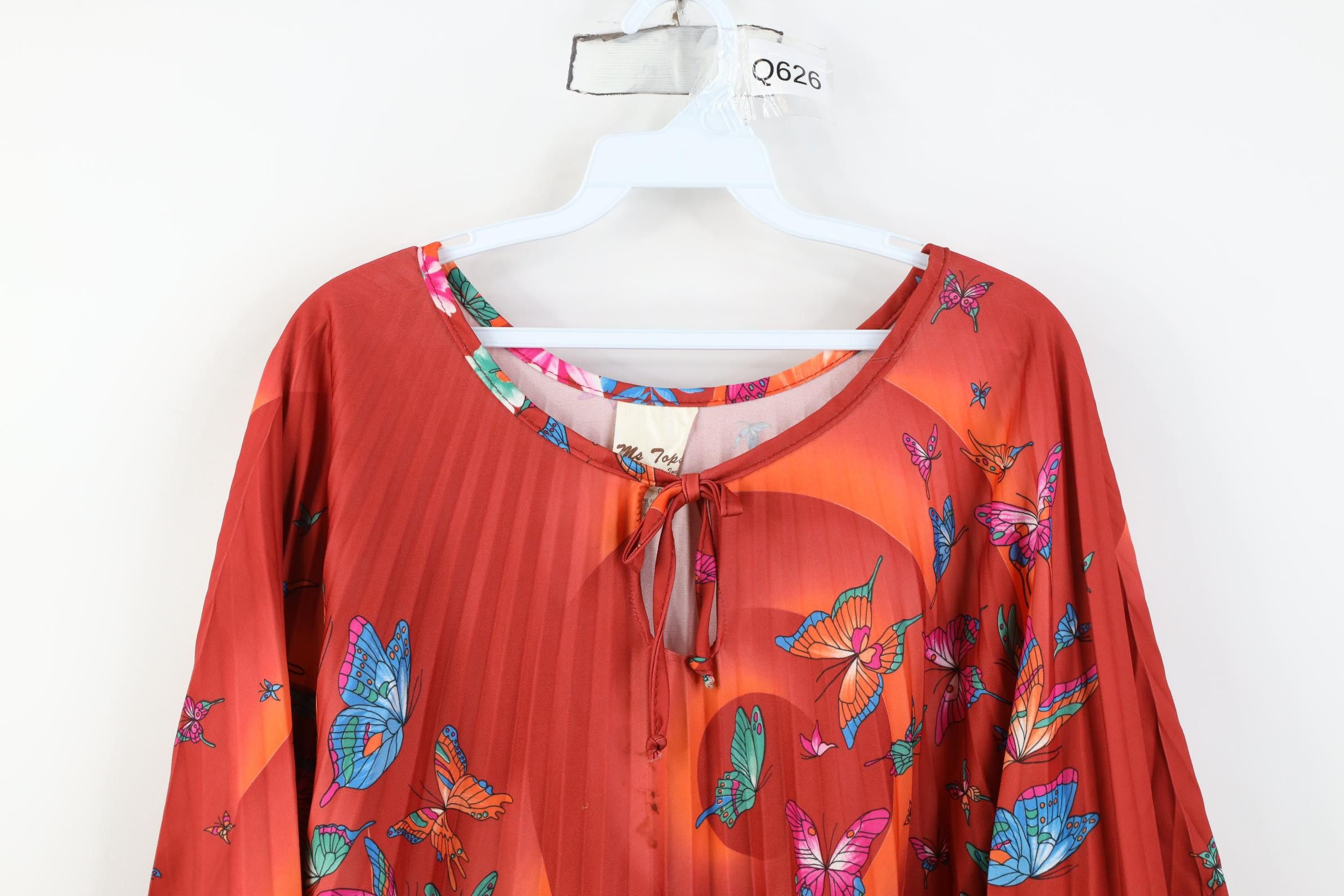 Vintage Vintage 70s Boho Chic Butterfly Flower Cape Shirt USA Size ONE SIZE - 3 Thumbnail