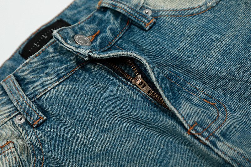 Jean American retro washed distressed whiskered jeans for men Size US 32 / EU 48 - 4 Thumbnail