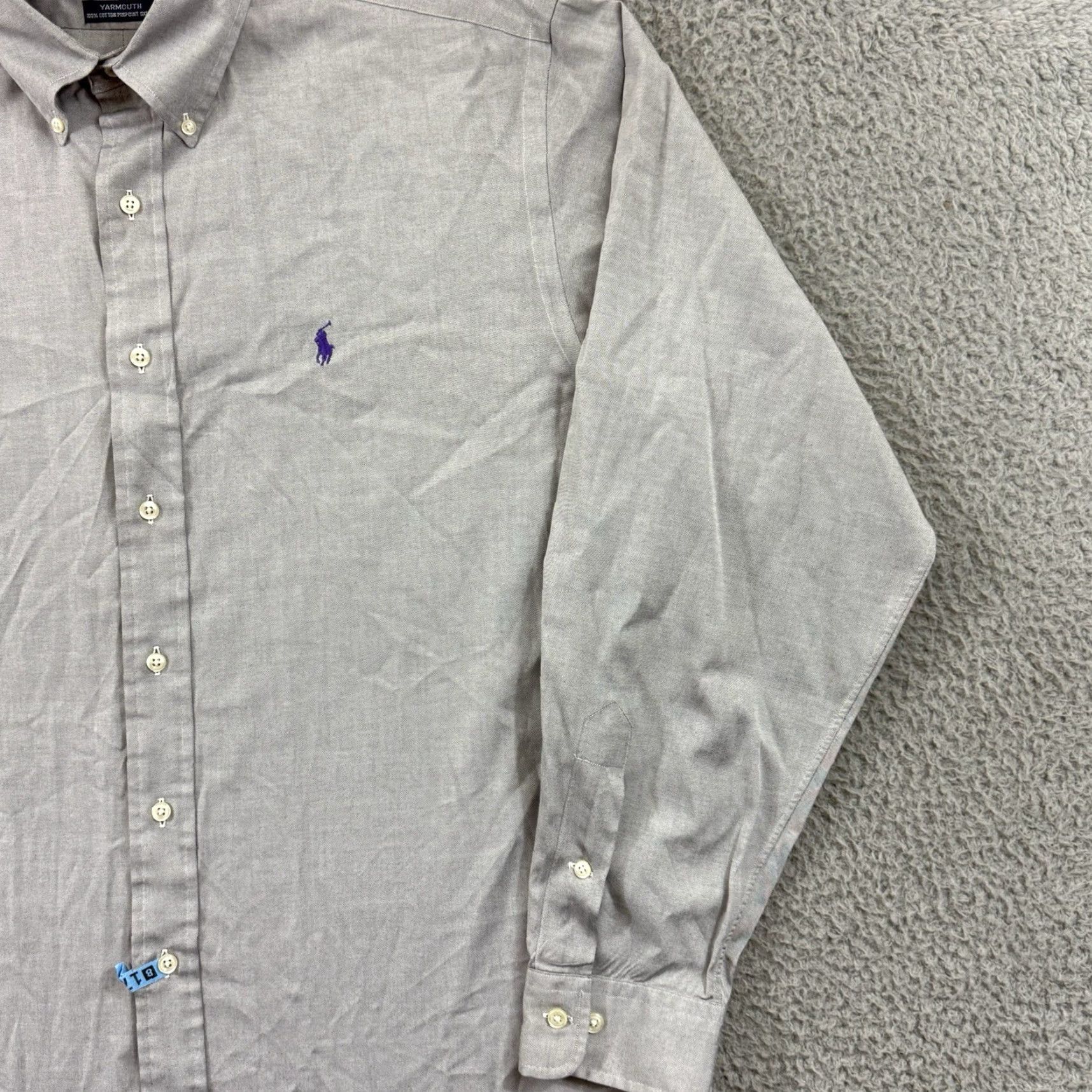 Polo Ralph Lauren VINTAGE Polo Ralph Lauren Shirt Men XL Gray Yarmouth Button Up Long Sleeve Oxford Preppy Size US XL / EU 56 / 4 - 5 Thumbnail