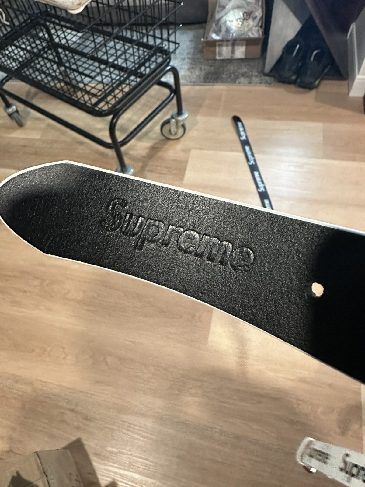 Supreme Supreme Repeat Leather Belt - White Floral Size M | Grailed