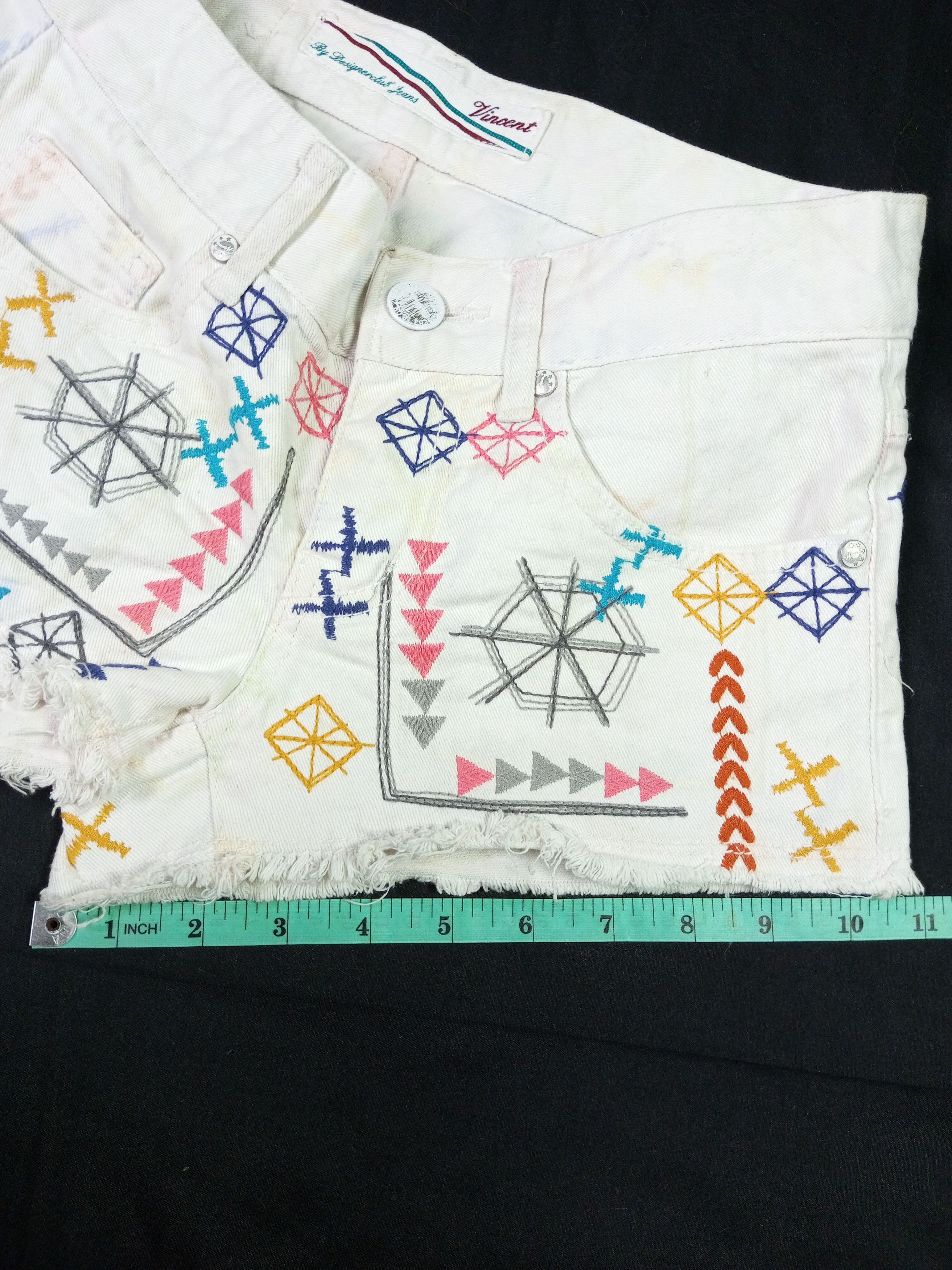 Japanese Brand Vincent by Designer Club Jeans denim shorts ☠️✨ Size 22" - 12 Thumbnail