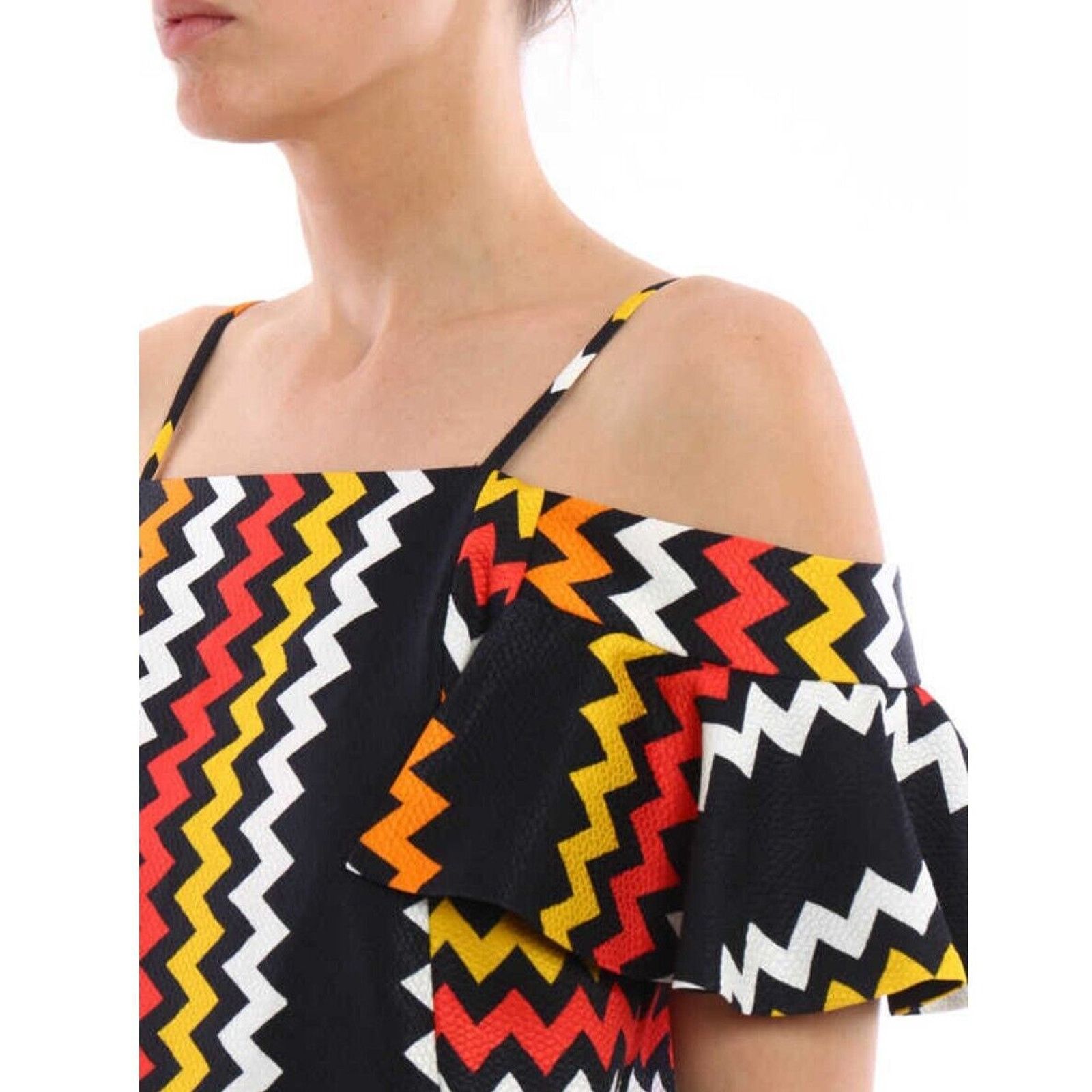 MSGM MSGM Women's Off Shoulder Blouse Black Colorful Size Small Size S / US 4 / IT 40 - 2 Thumbnail