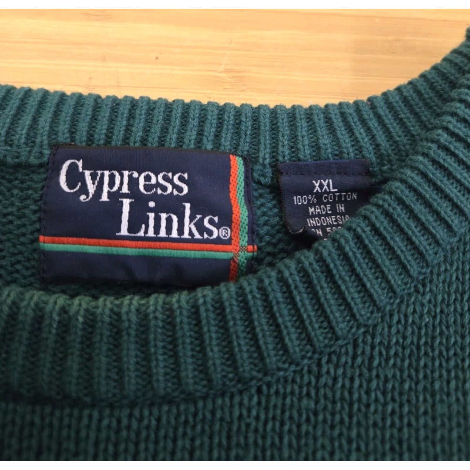 Vintage VINTAGE Cypress Links Knit Sweater Men 2XL Green Crew Neck Pullover All Seasons Golf Casual Formal Workwear Men's Everyday Sweater 90s? Size US XXL / EU 58 / 5 - 6 Thumbnail