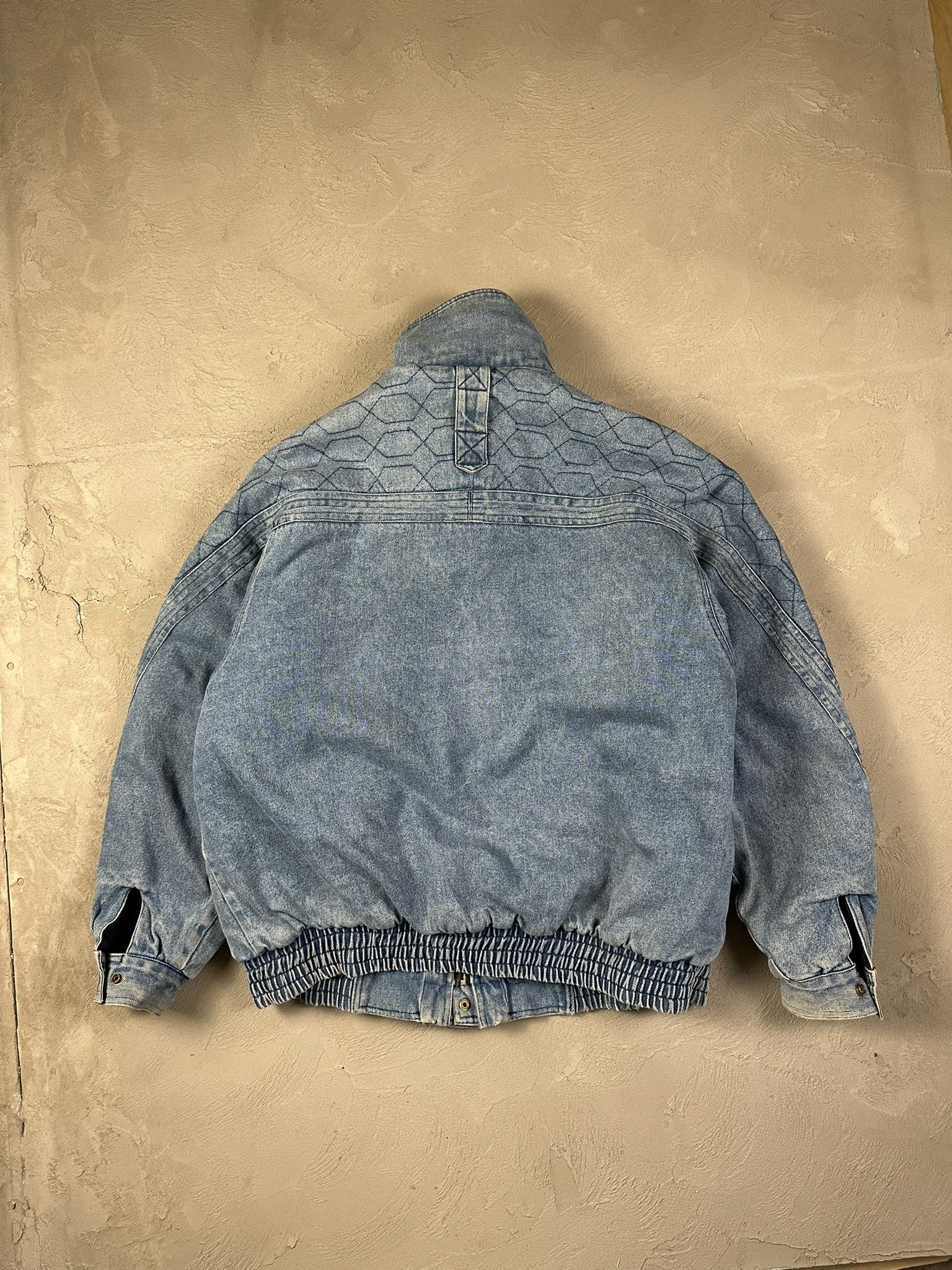 Vintage 80s Avant Garde Denim Sherpa Military Bomber Boxy Jacket Size US L / EU 52-54 / 3 - 11 Thumbnail
