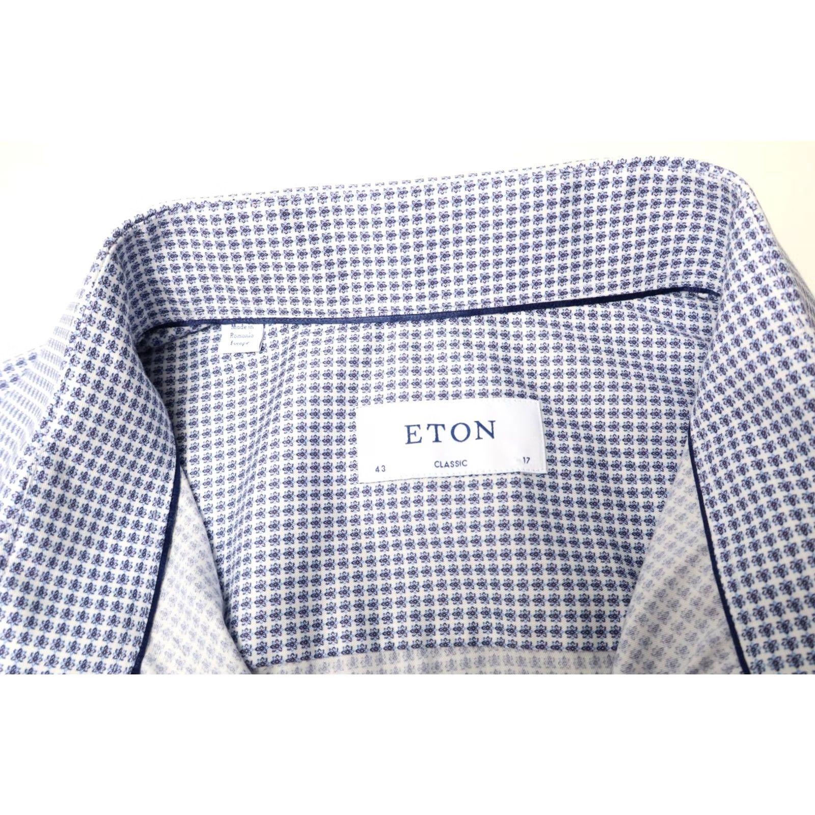 Eton ETON Classic Signature Twill Shirt Mens 43/17 Patterned Long Sleeve Button-Up Size US XL / EU 56 / 4 - 5 Thumbnail
