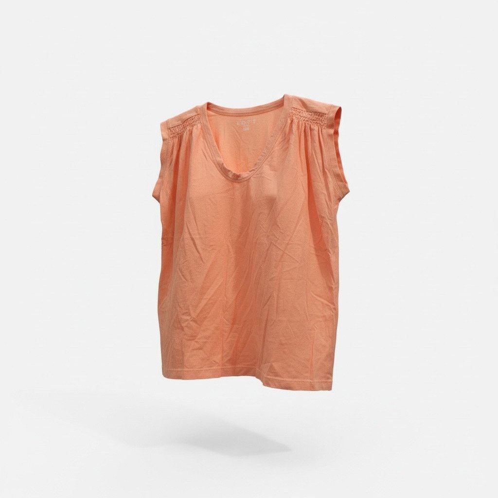 Loft LOFT Women’s Peach Sleeveless Blouse Size Small Smocked Size S / US 4 / IT 40 - 1 Thumbnail