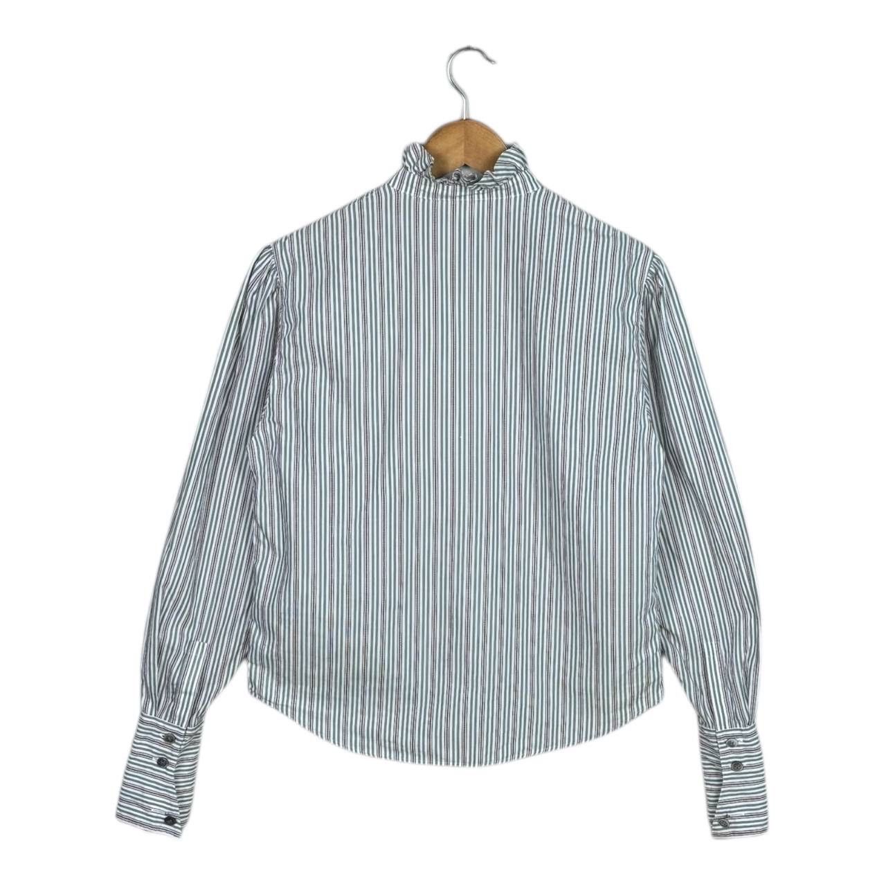 Christian Dior Monsieur Vintage Christian Dior Sports Striped Ruffle Blouse M 90s Size S / US 4 / IT 40 - 2 Thumbnail