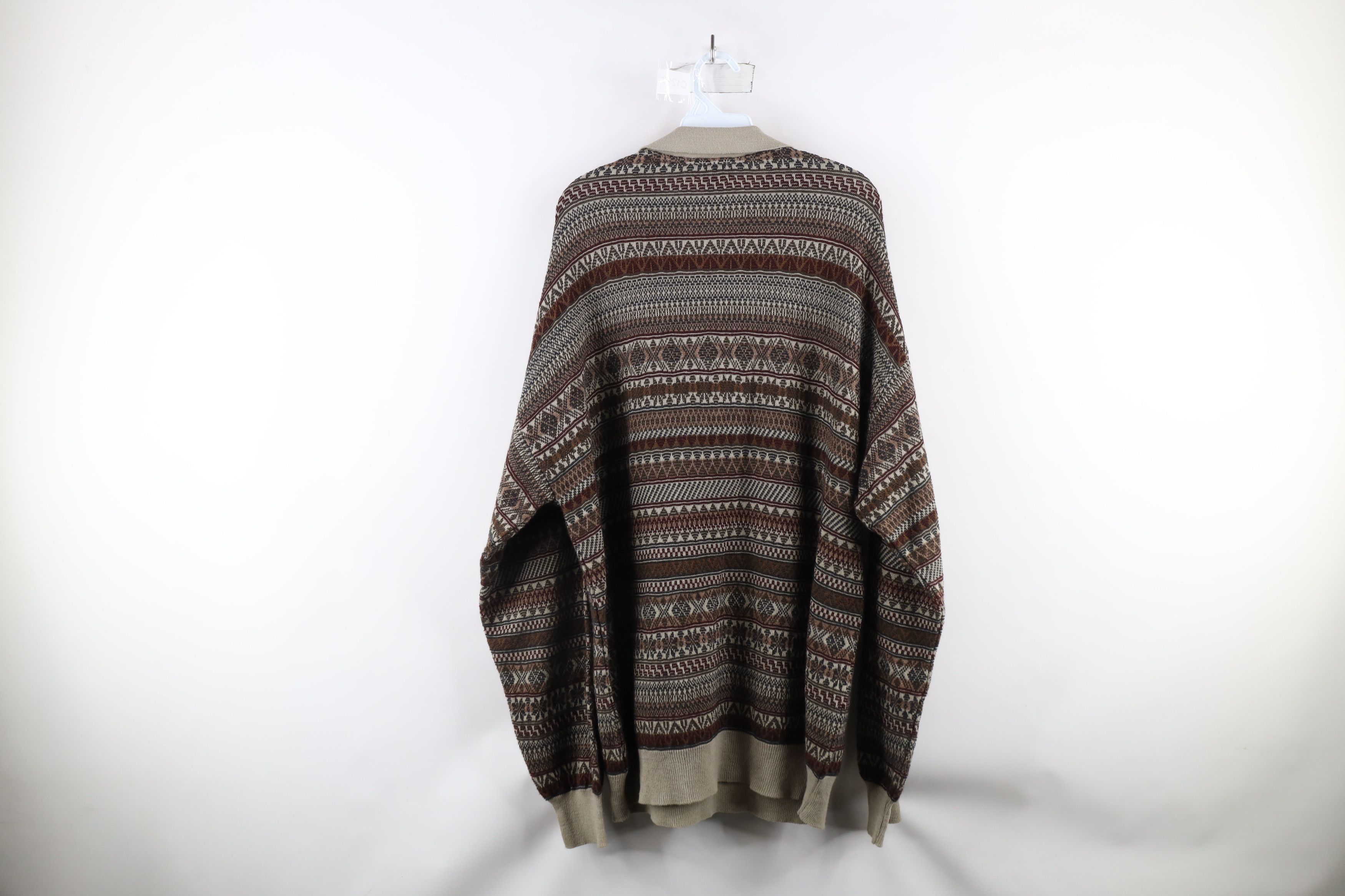 Vintage Vintage 90s Coogi Style Wool Blend Knit Collared Sweater Size US XXL / EU 58 / 5 - 5 Thumbnail