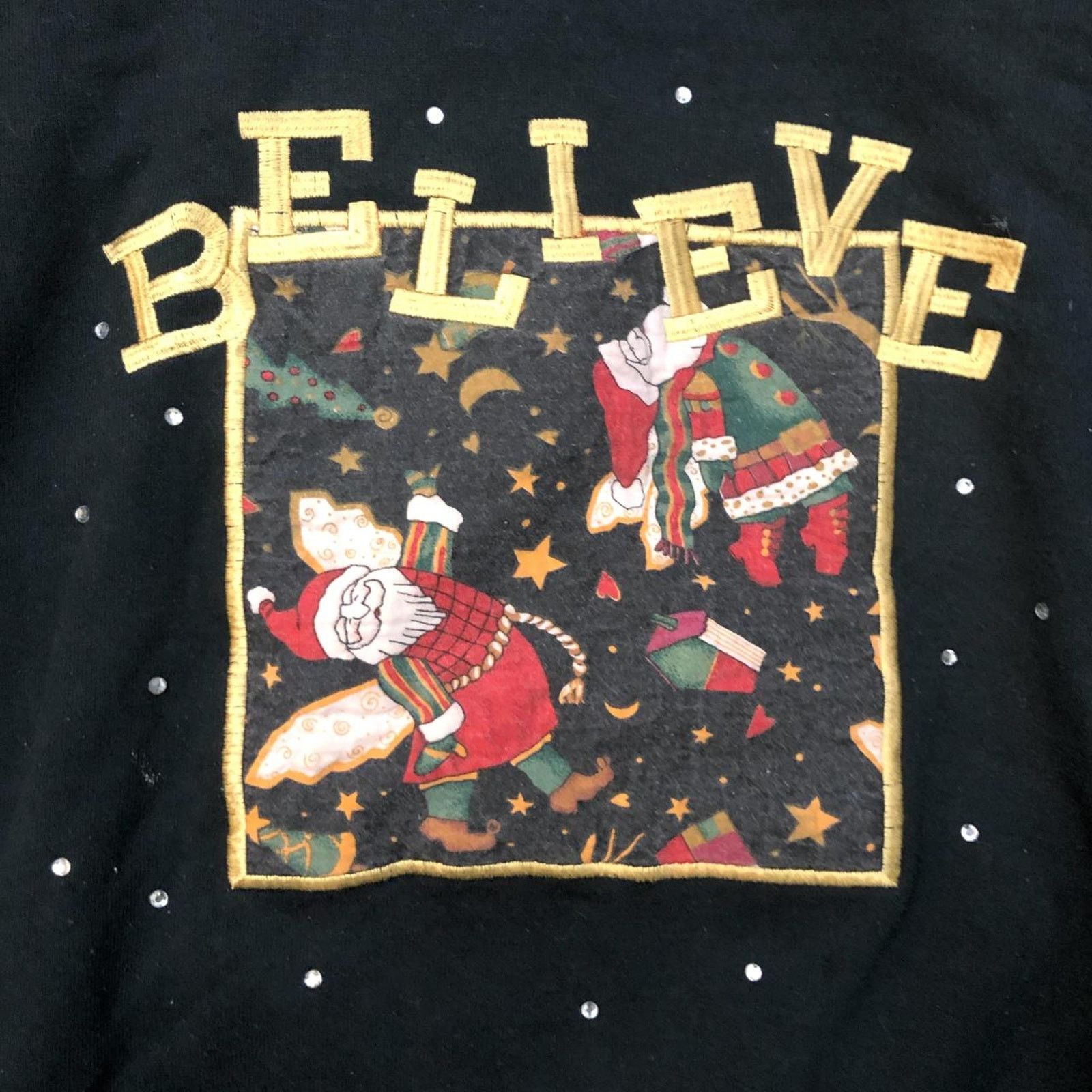 Other Retro Christmas Sweater ‘Believe’ Size US XL / EU 56 / 4 - 2 Thumbnail