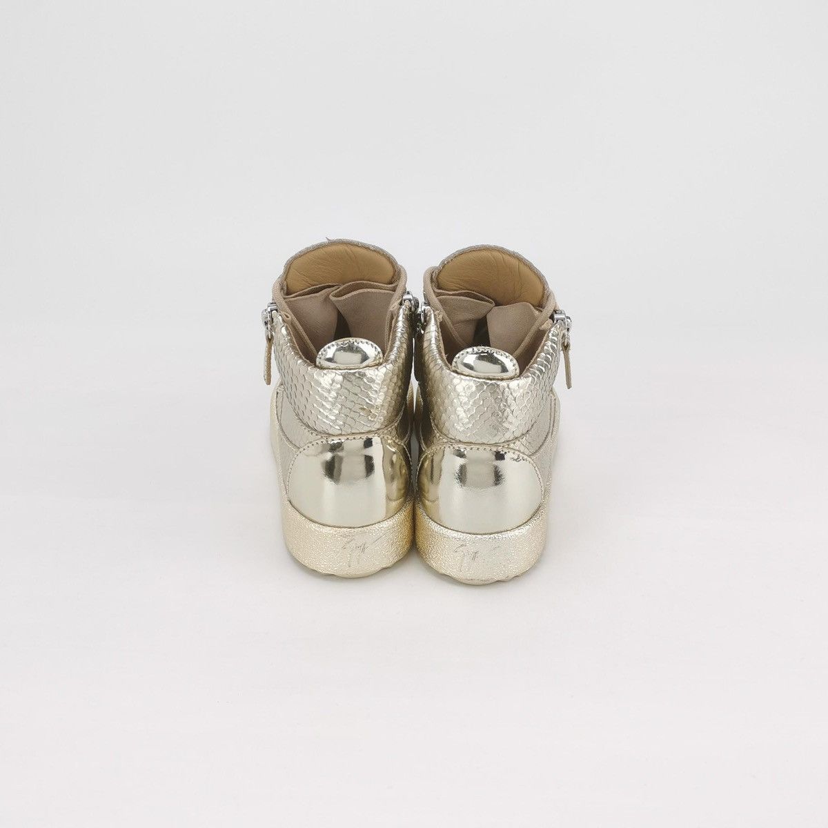 Giuseppe Zanotti Giuseppe Zanotti Gold Croc-Embossed High Top Sneakers Size US 5.5 / IT 35.5 - 4 Thumbnail