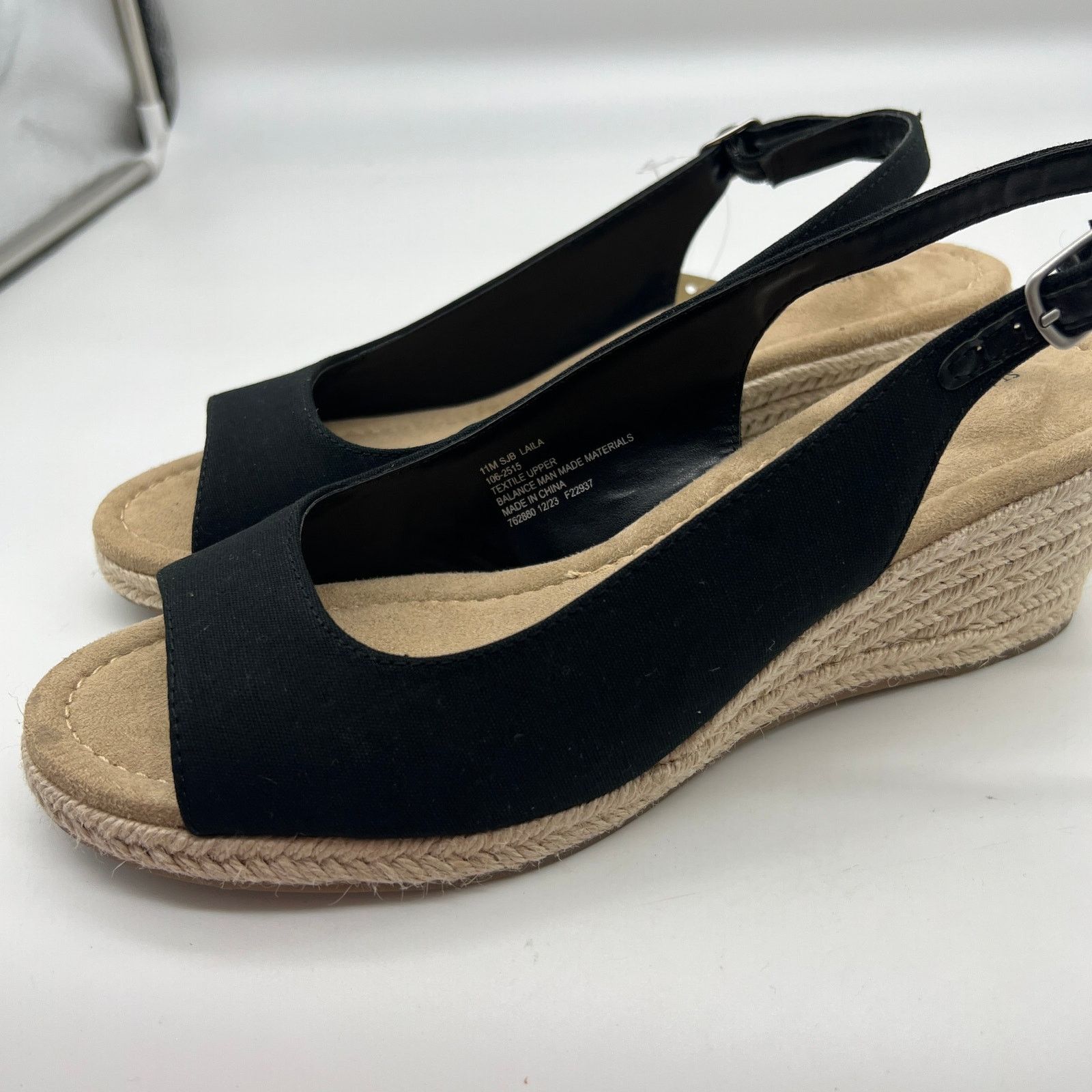 Other St. John's Bay Womens Wedge Sandals Black Color Size 11M Size US 11 / IT 41 - 5 Thumbnail