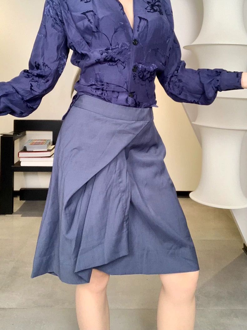 Vivienne Westwood Blue irregular pleated A skirt