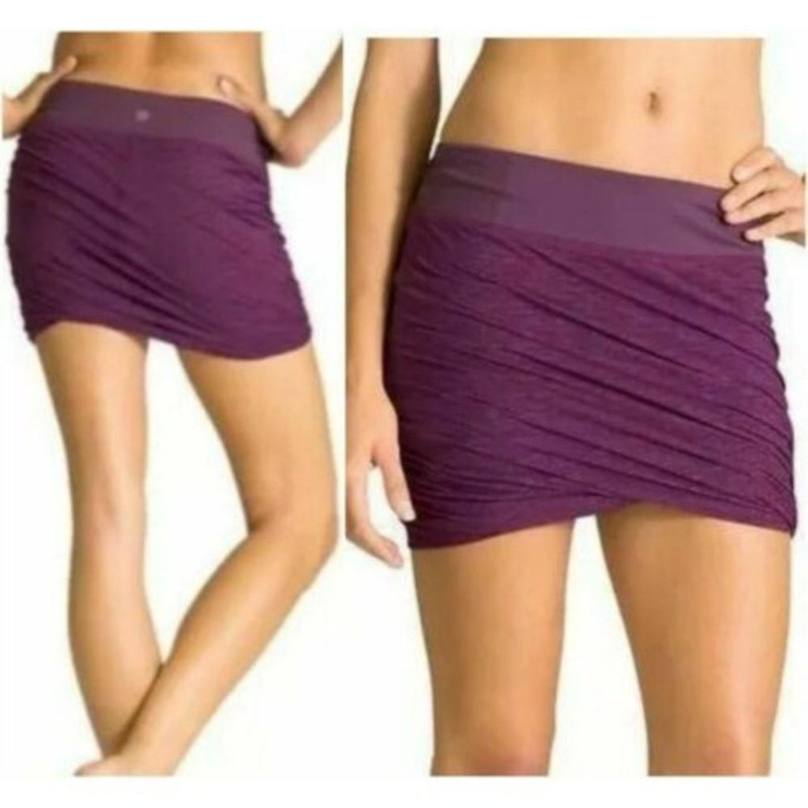 Athleta Athleta Twist It Bubble Purple Skirt Mini Stretchy Athleisur Size 33" - 7 Thumbnail