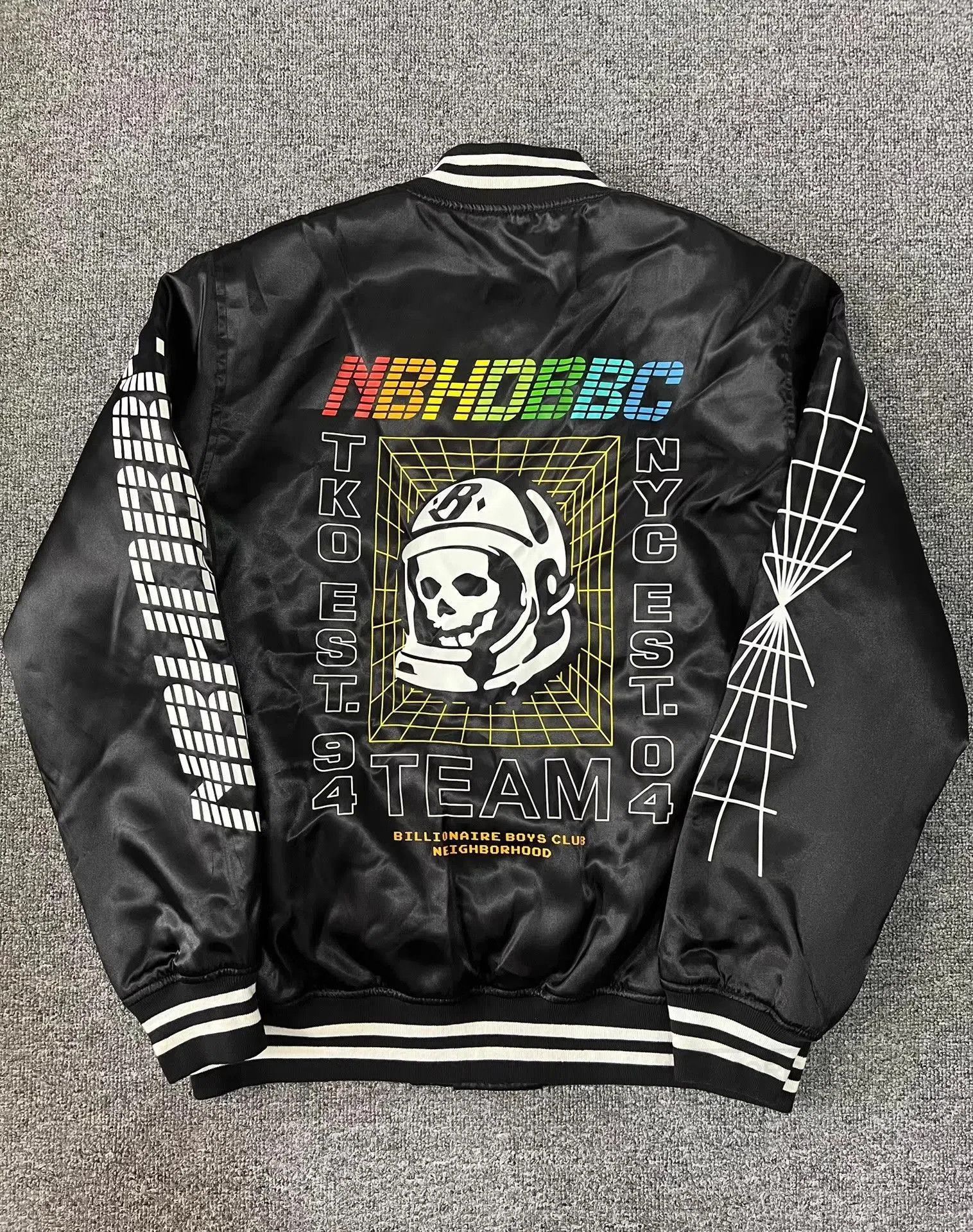 Billionaire Boys Club Black Varsity Bomber Jacket with Graphic Details. Size US S / EU 44-46 / 1 - 2 Thumbnail