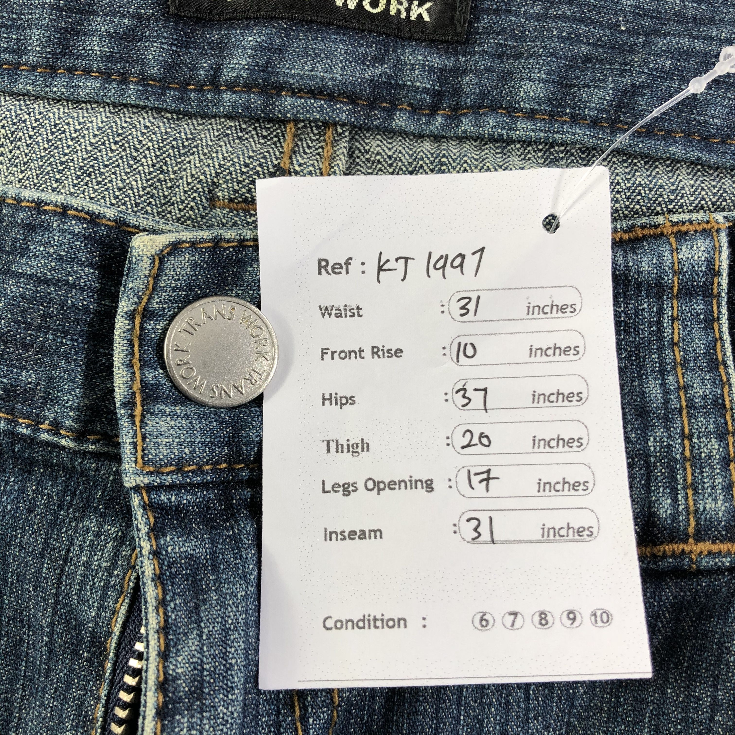 Japanese Brand Trans Work Blue Flared Jeans KJ1997 Size US 31 - 10 Thumbnail