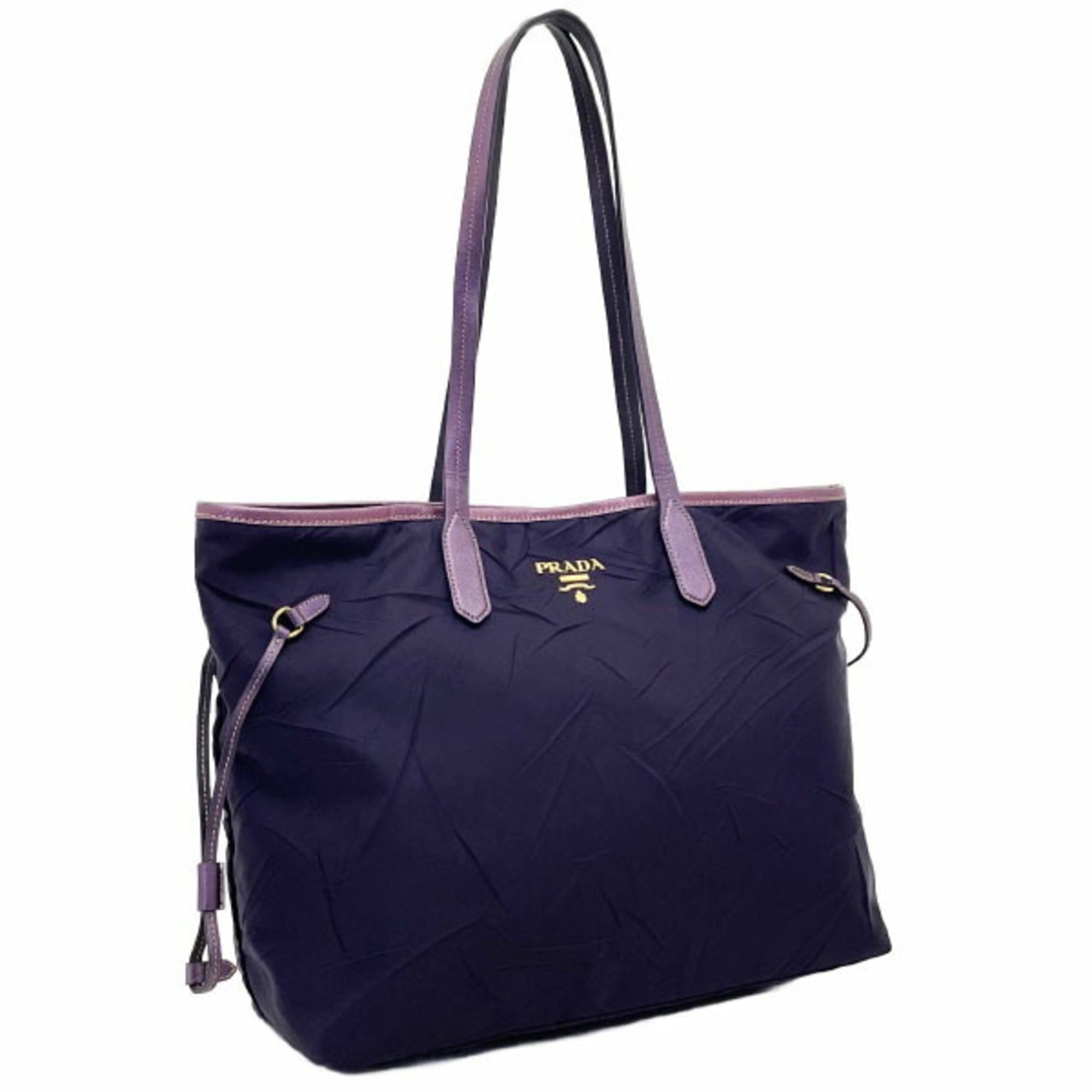 Prada Prada TESS.FROISSE' SAFFIANO Tote Bag, Wrinkled Tessuto Nylon and Leather Shoulder Bag in Purple (BR4001). Also available: Outlet Handbags, (AARR-16656). Size ONE SIZE - 1 Thumbnail