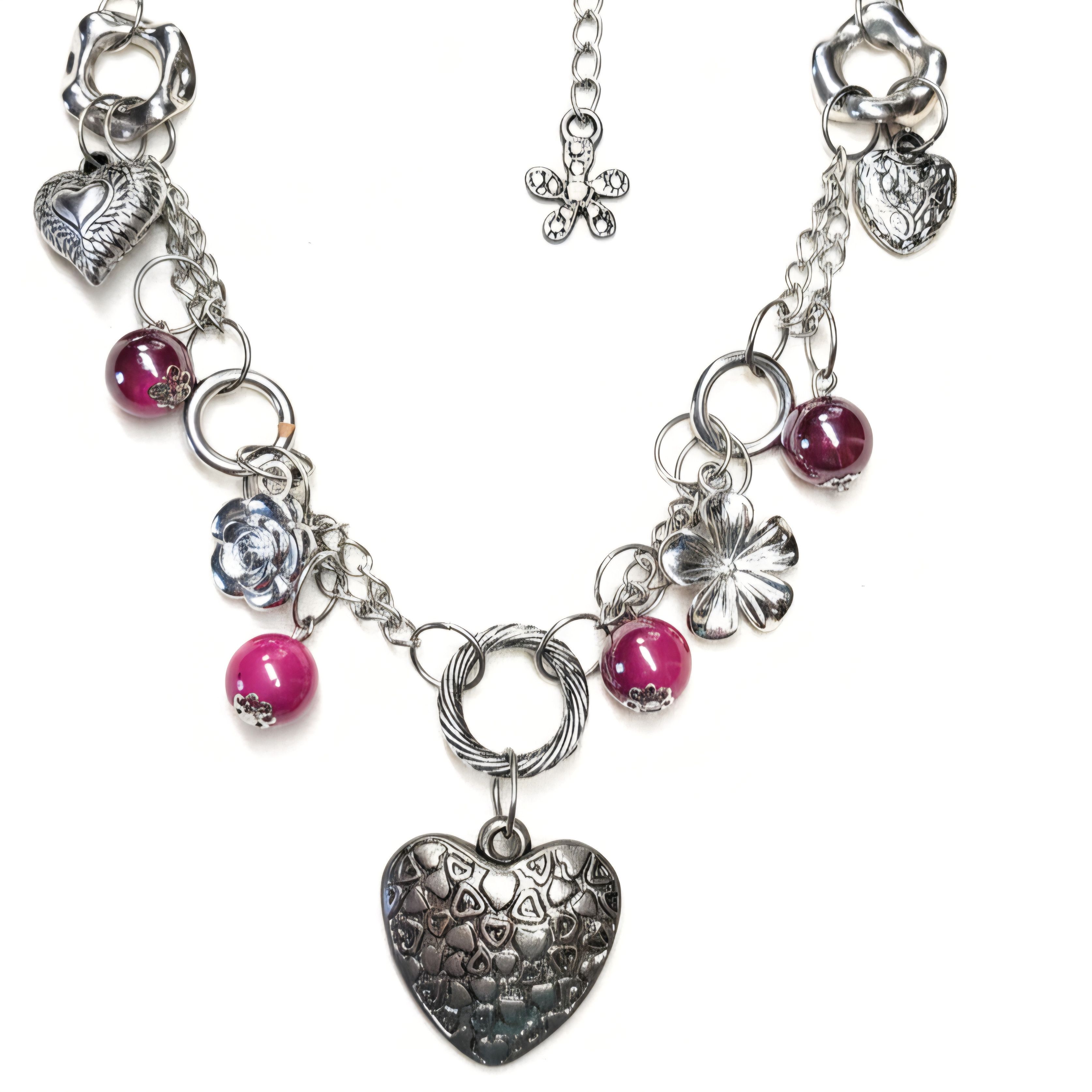 Other Paparazzi Set 16-18" Necklace Earrings Hearts Flowers Charm Size ONE SIZE - 7 Thumbnail