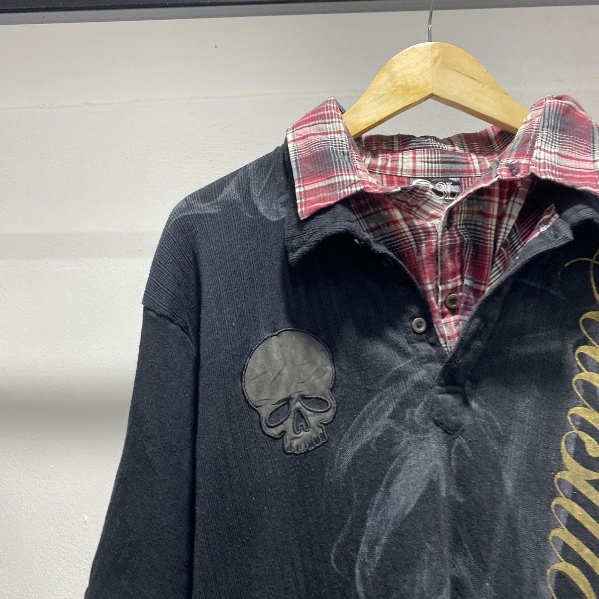 Japanese Brand Skull☠️ Clash Double Collar Y2K Poem Punk Grunge 90s LGB Size US XL / EU 56 / 4 - 4 Thumbnail