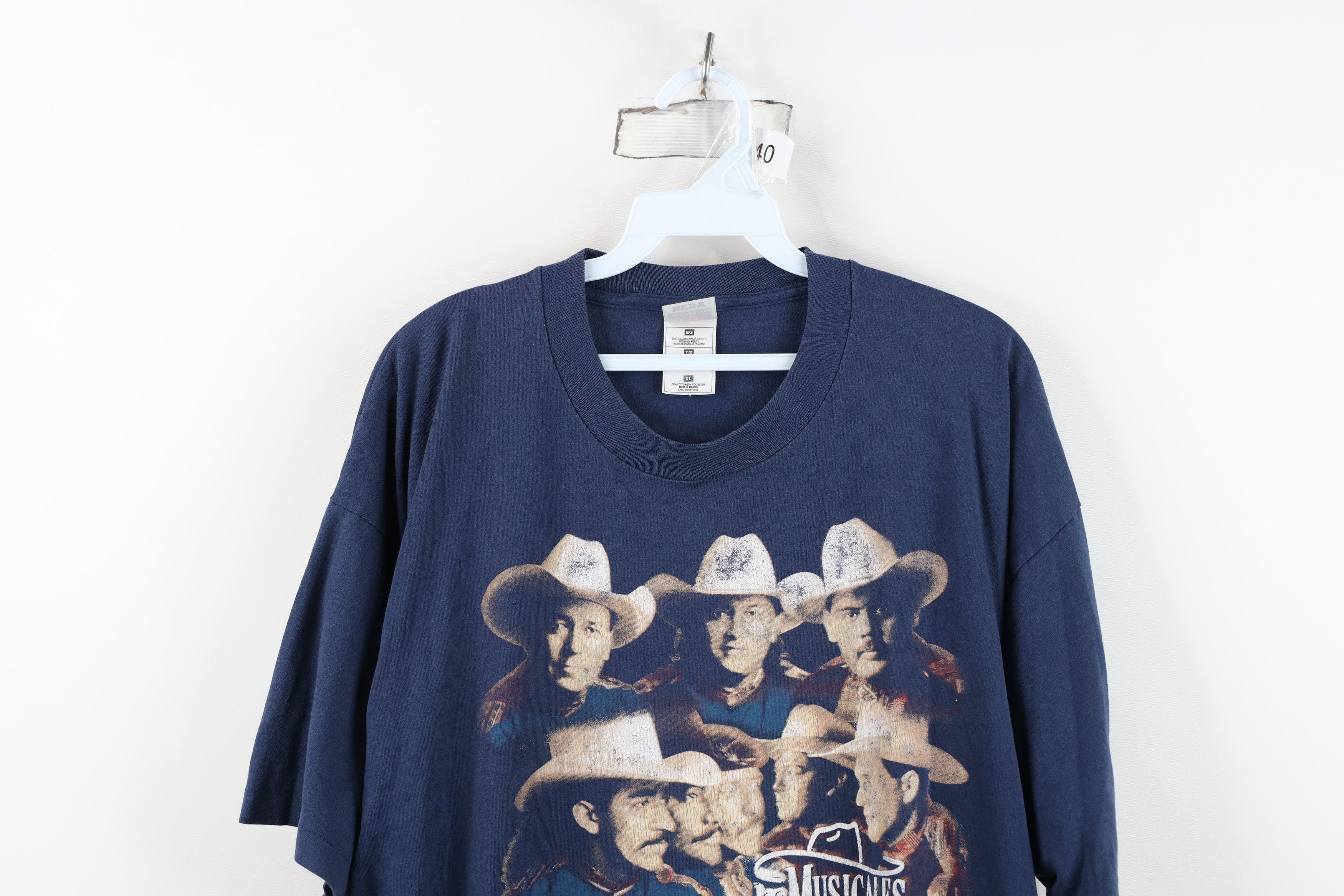 Vintage Vintage 90s Los Musicales David Lee Garza Algo T-Shirt Size US XL / EU 56 / 4 - 2 Thumbnail