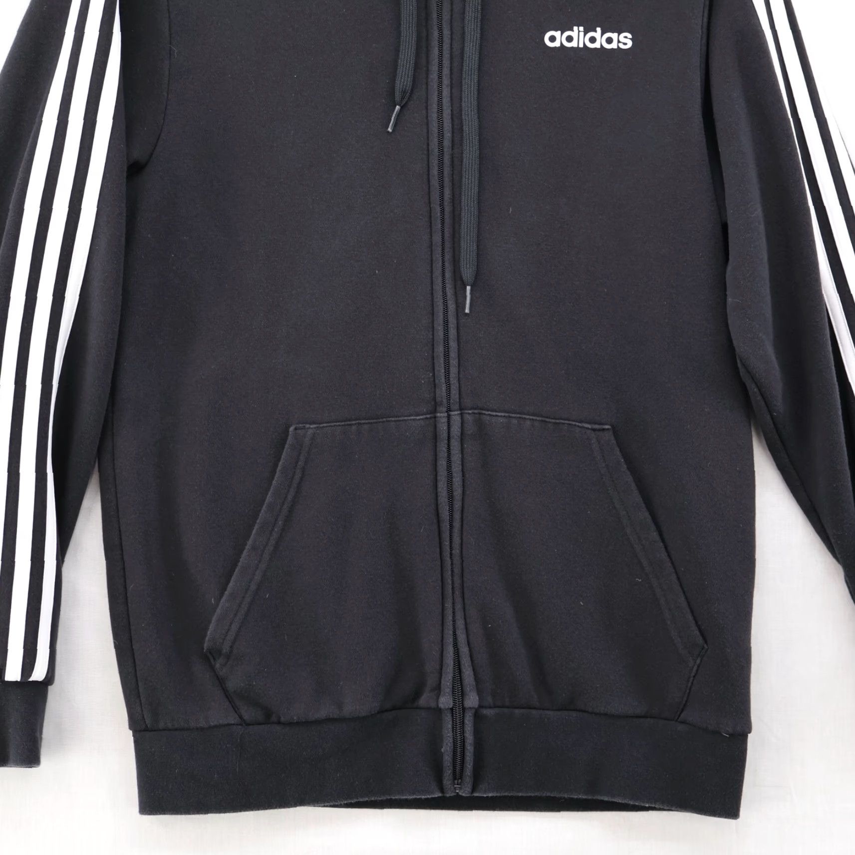 Adidas Adidas Jacket Black 3 Stripe Woven Windbreaker Full Zip Hoodie Men's Medium Size US M / EU 48-50 / 2 - 3 Thumbnail