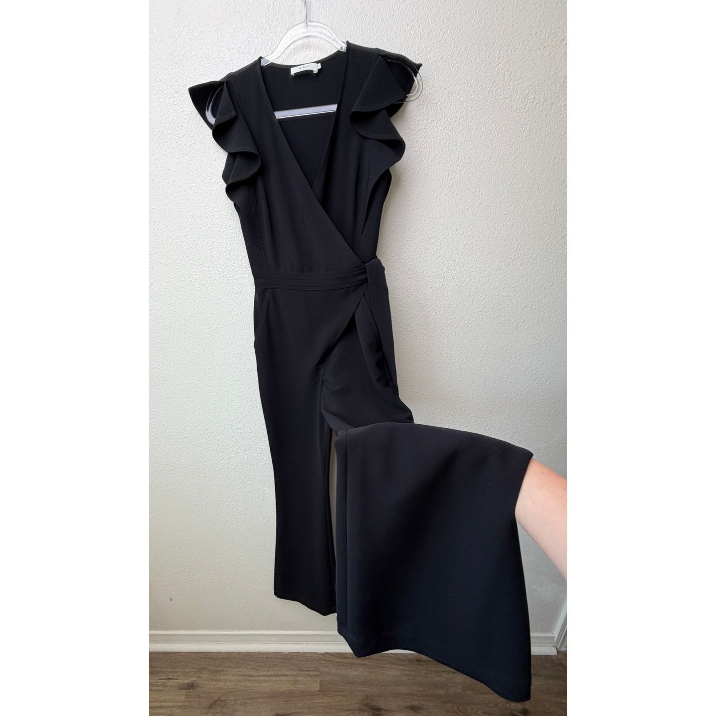 A.L.C. A.L.C. Wilder Black Wrap Flare Jumpsuit Womens 0 Size XS / US 0-2 / IT 36-38 - 1 Thumbnail