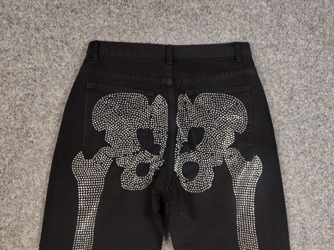 Japanese Brand Vintage Japanese Skeleton diamond Logo Black Denim Jeans Size US 30 / EU 46 - 9 Thumbnail