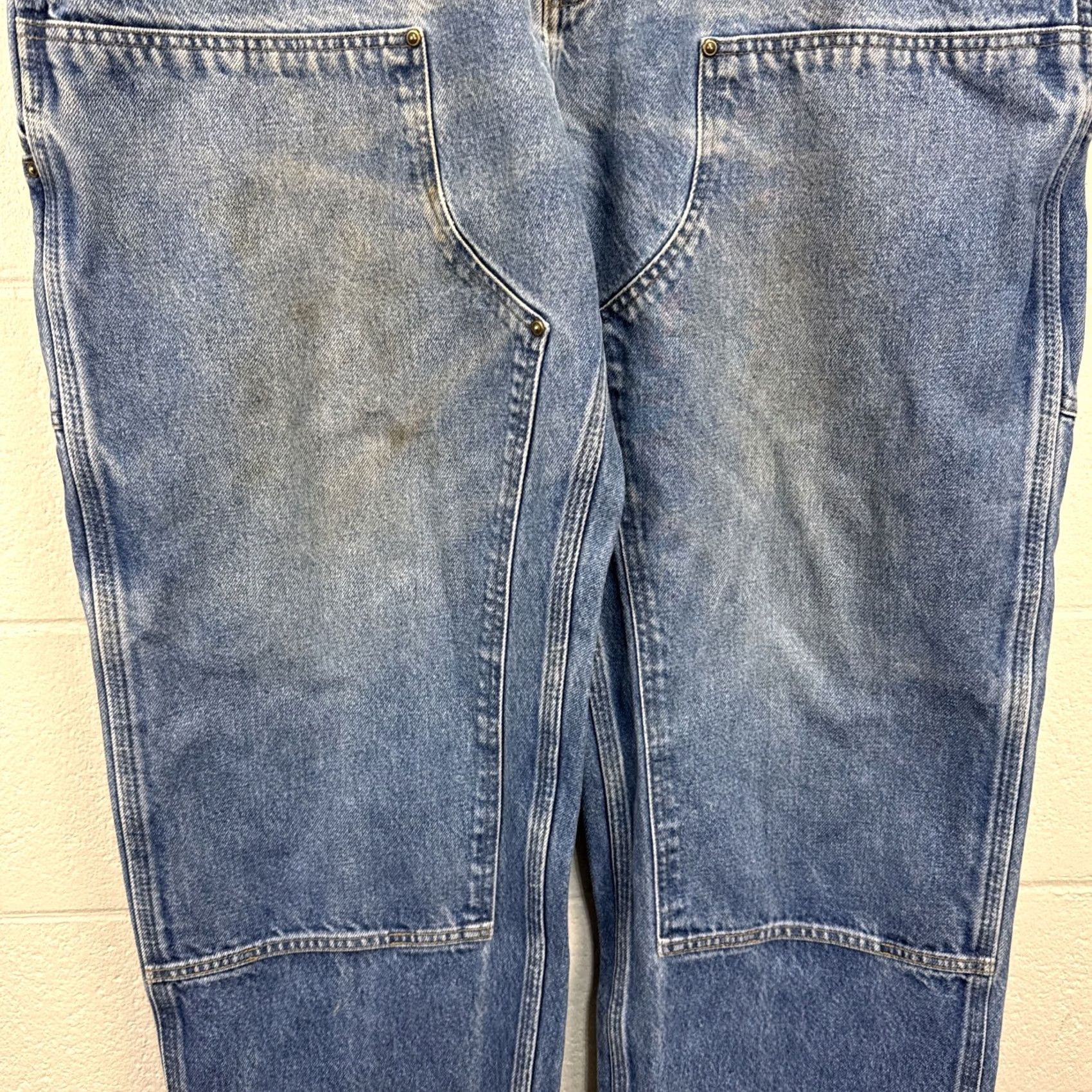 Carhartt VINTAGE Carhartt Jeans Men 40x30 DST Dungaree Fit Carpenter Double Knee Blue Work Size US 40 / EU 56 - 5 Thumbnail