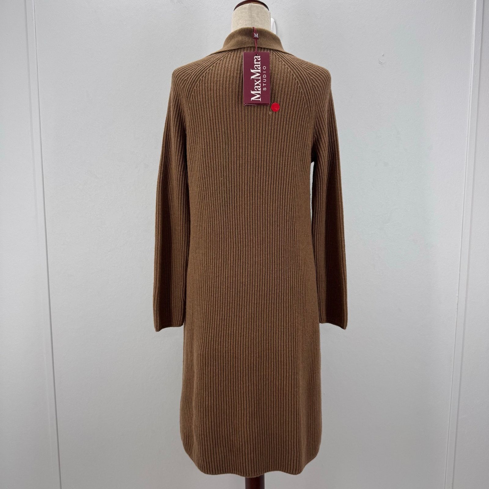 Max Mara NWT Max Mara Mana Knitted Dress Long Sleeve Camel S Luxury Size S / US 4 / IT 40 - 6 Thumbnail