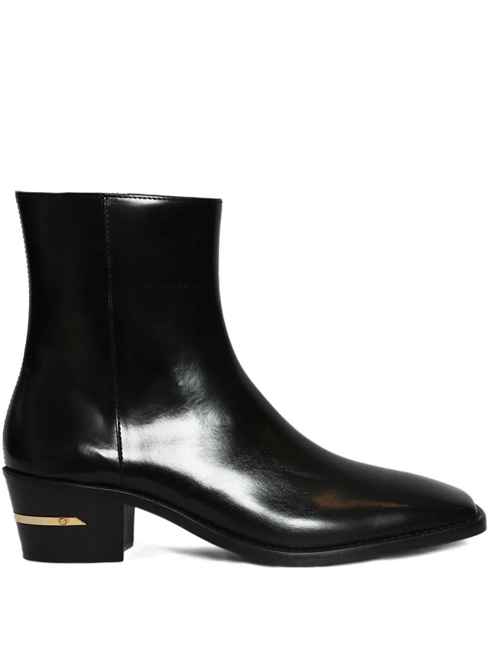 Amiri os11x0126 Metallic-Heel Leather Boots in Black Size US 9 / EU 42 - 1 Thumbnail