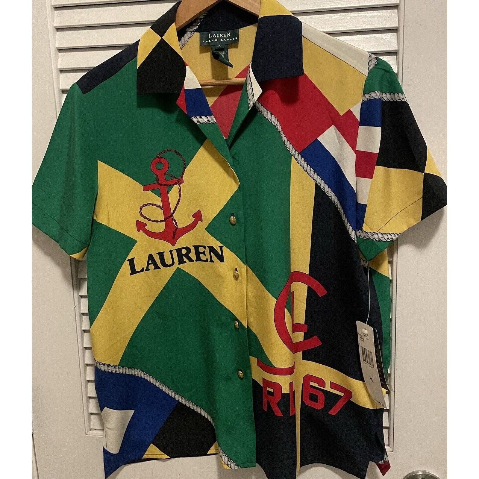 Lauren Ralph Lauren Vtg LAUREN Ralph Lauren Women’s All Over Print Nautical Shir Size S / US 4 / IT 40 - 1 Thumbnail