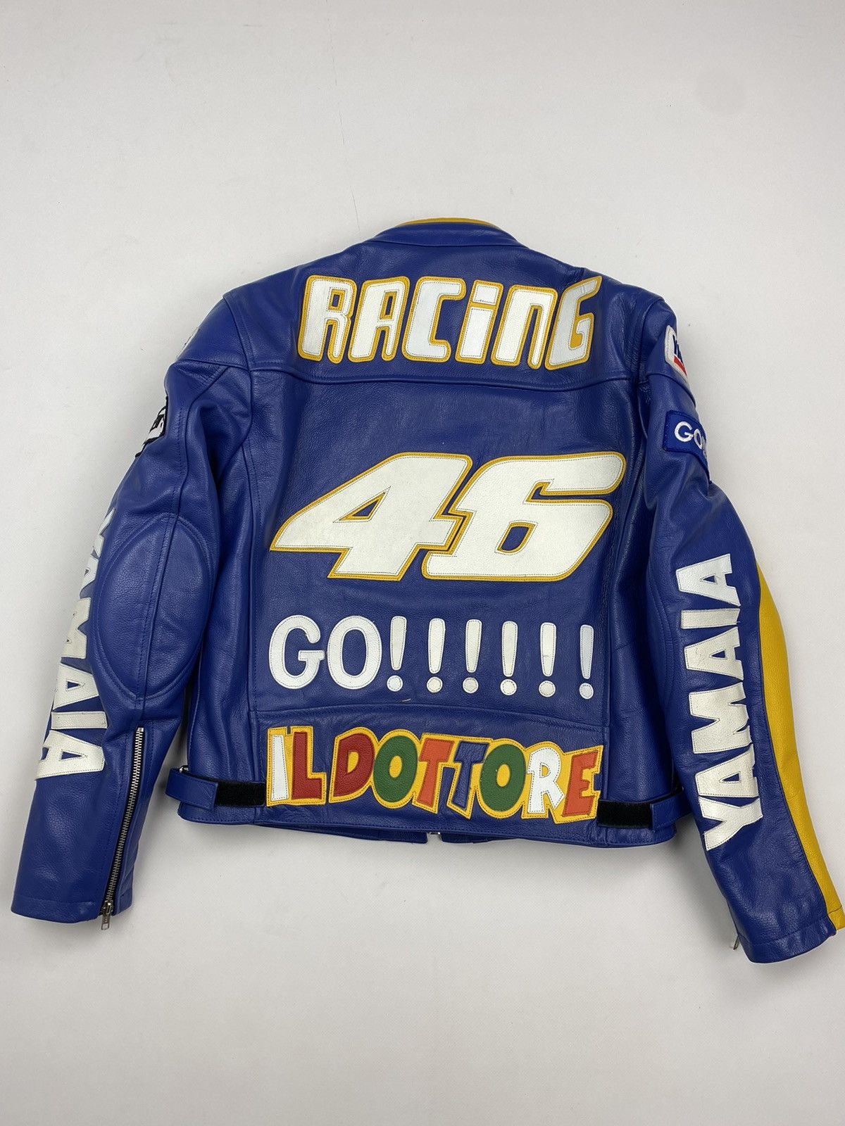 Yamaha VINTAGE RACING LEATHER JACKET VALENTINO ROSSI STYLE Size US S / EU 44-46 / 1 - 2 Thumbnail