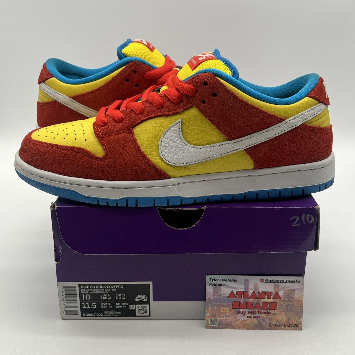 Nike Nike Dunk Low Bart Simpson Size US 10 / EU 43 - 1 Thumbnail