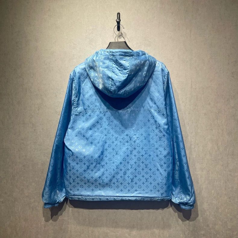 Louis Vuitton Louis Vuitton Blue full logo reversible hooded jacket Size US L / EU 52-54 / 3 - 4 Thumbnail