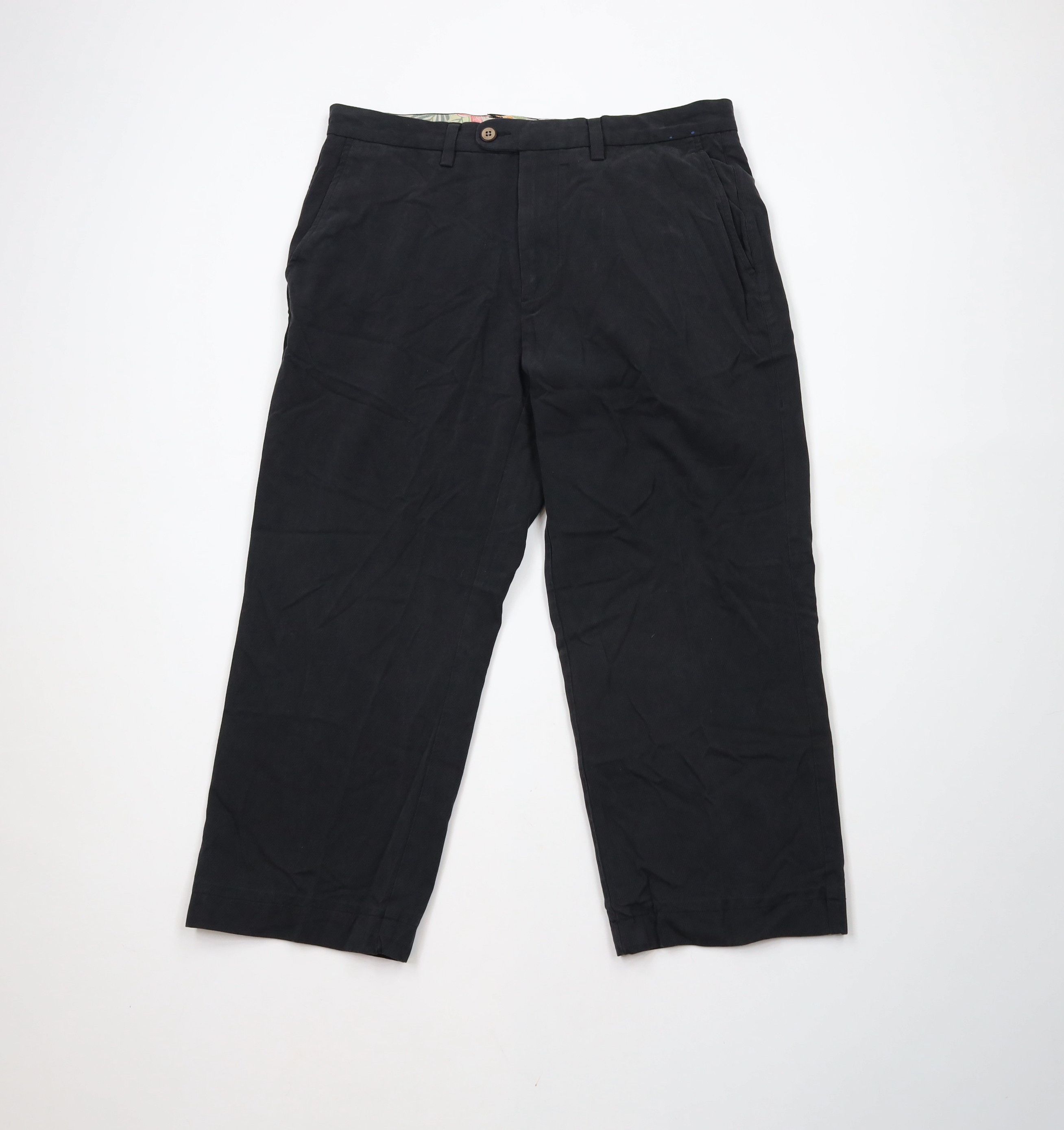 Tommy Bahama × Vintage Vintage Y2K Tommy Bahama Blend Wide Leg Chino Pants Black Size US 33 - 1 Thumbnail