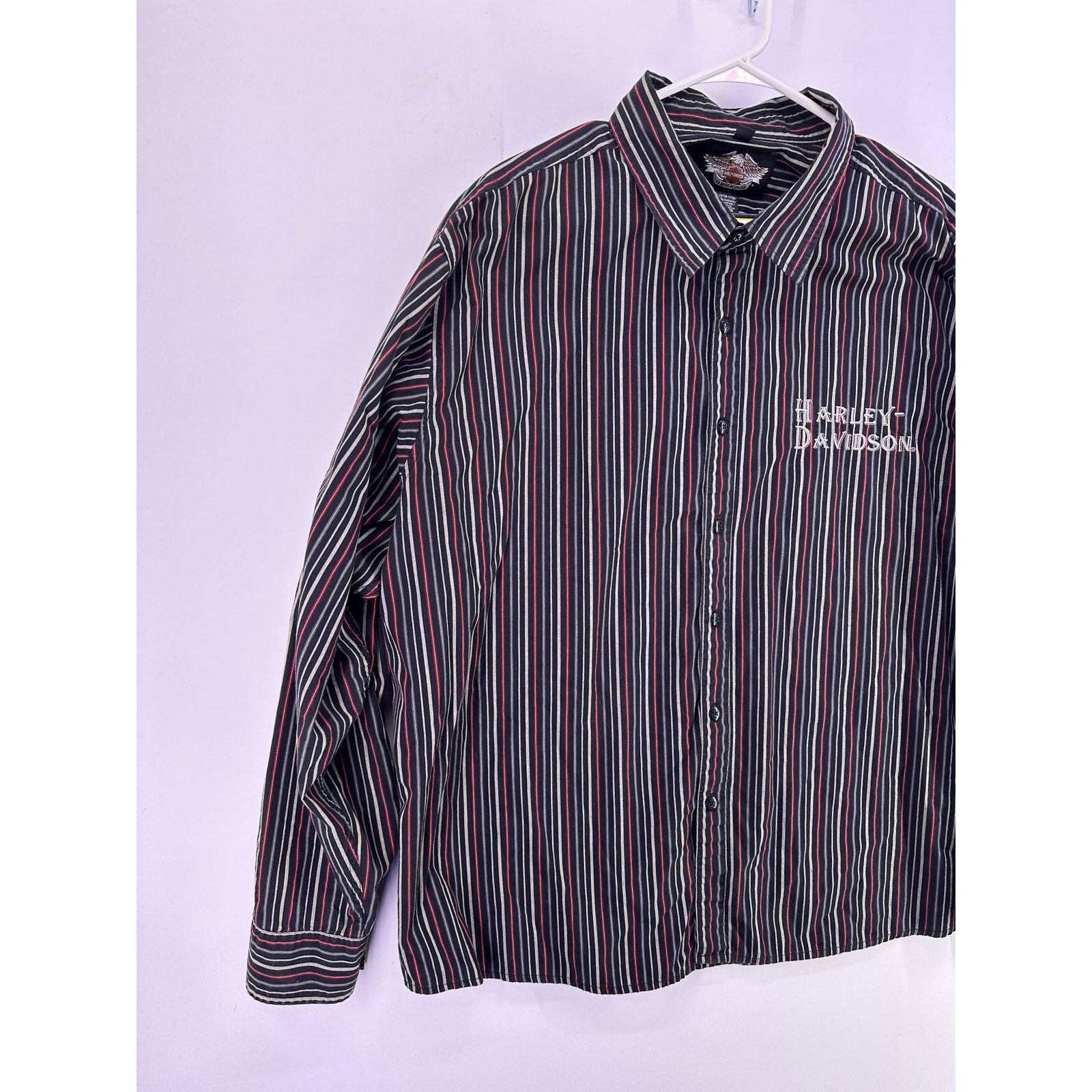 Harley Davidson Harley Davidson Striped Button Shirt Long Sleeve Size 3xl Size US XXL / EU 58 / 5 - 3 Thumbnail