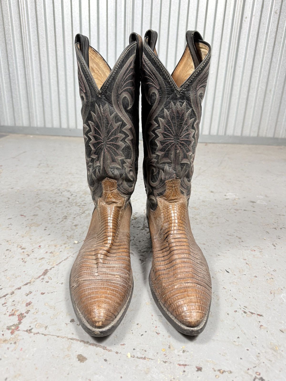Dan Post 80s Vintage Dan Post USA Teju Lizard Skin Cowboy Boots Toes Size US 8.5 / EU 41-42 - 7 Thumbnail