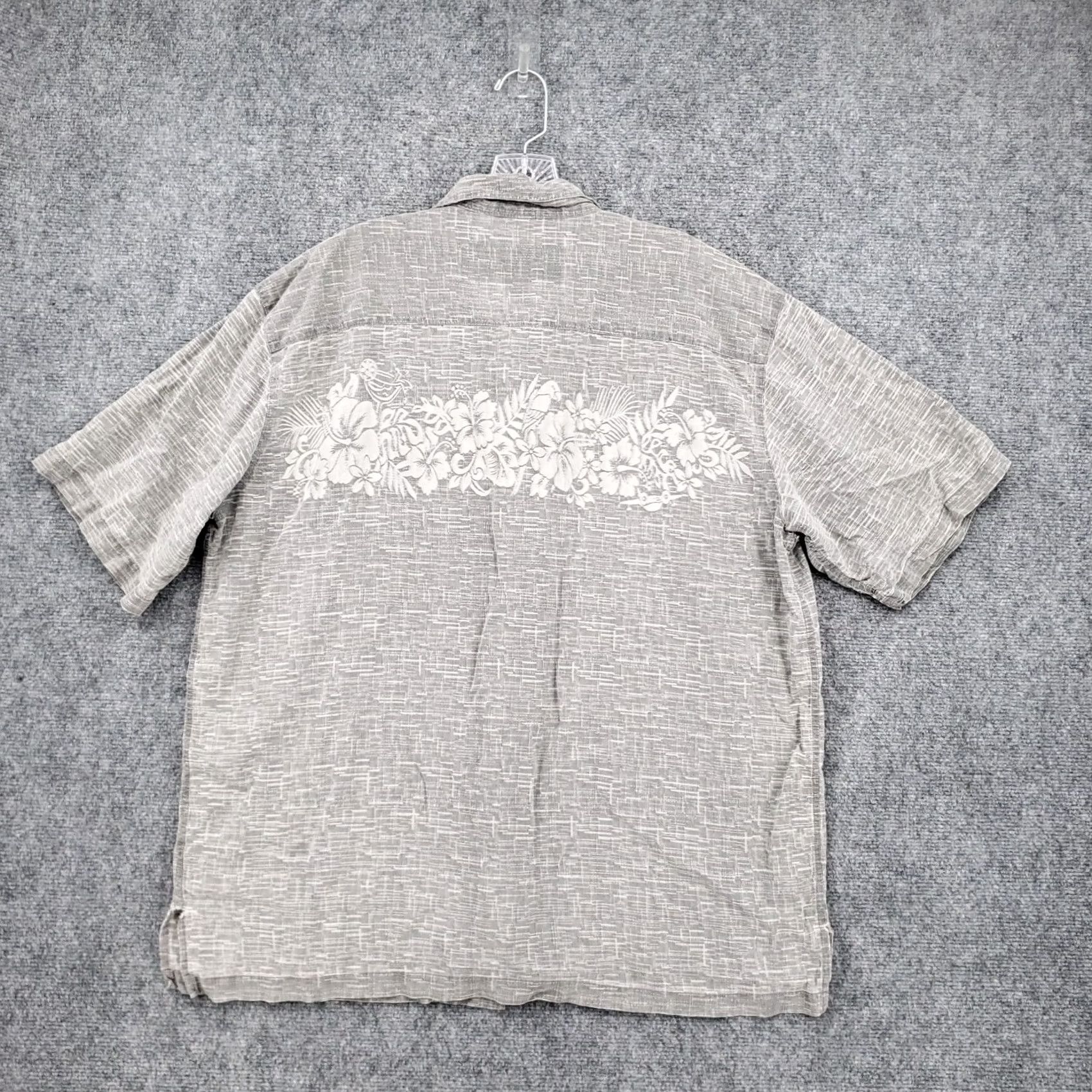 Vintage Margaritavilla Jimmy Buffett Shirt Mens Large L Gray Silk Button Up Short Sleeve Size US L / EU 52-54 / 3 - 2 Thumbnail