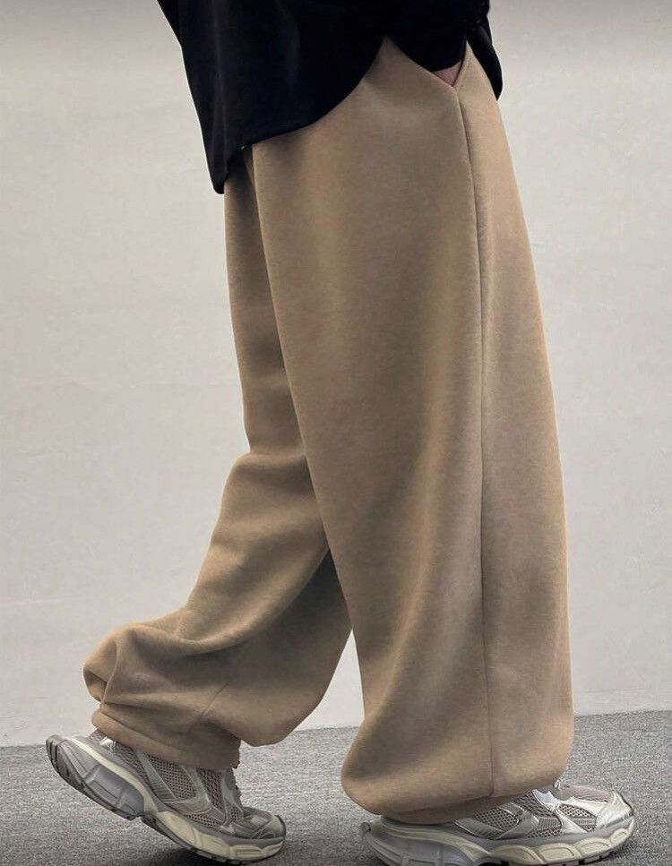 Japanese Brand Wide-Leg Baggy Fleece Sweatpants Oversized Joggers Size US 32 / EU 48 - 5 Thumbnail