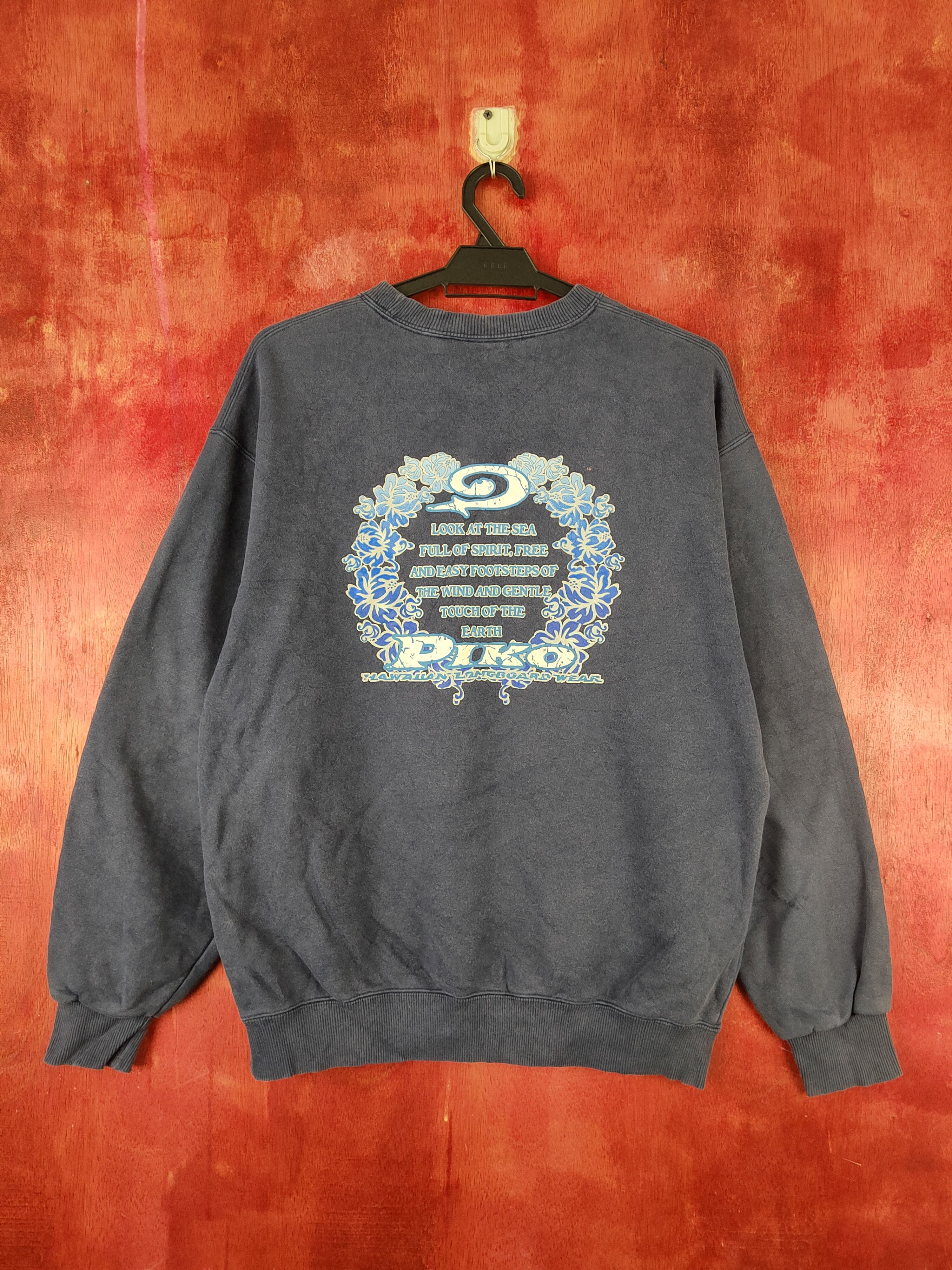 Japanese Brand × Vintage Piko vintage Dark Blue Faded Sweatshirts #S2288 Size US L / EU 52-54 / 3 - 1 Thumbnail