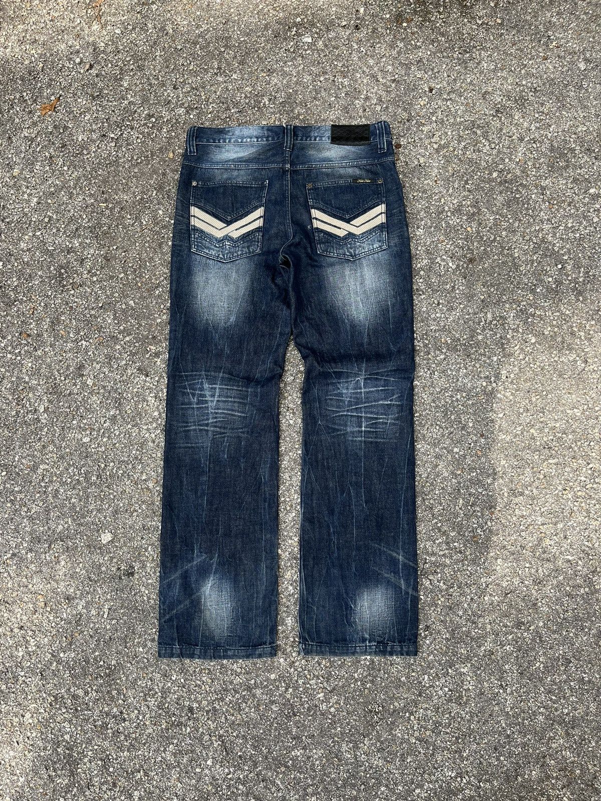 JNCO Crazy Y2K Karl Kani Distressed Faded Jeans Size US 34 / EU 50 - 8 Thumbnail