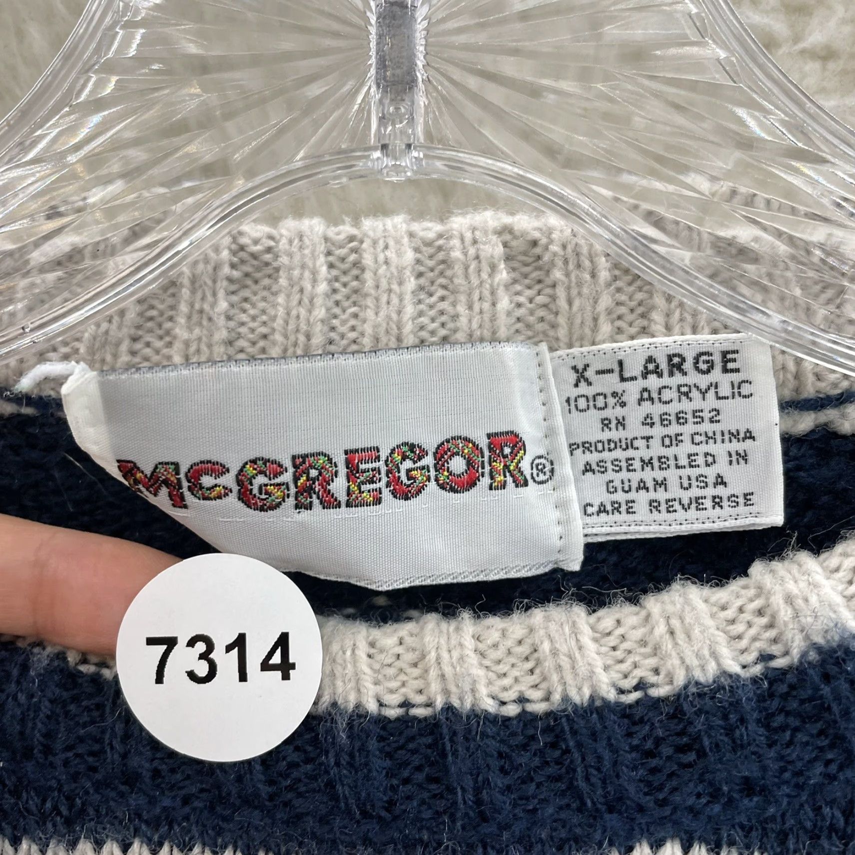 McGregor VINTAGE 90s Sweater XL Mens Navy Knit Geometric Winter Ski Grandpa Pullover Size US XL / EU 56 / 4 - 7 Thumbnail