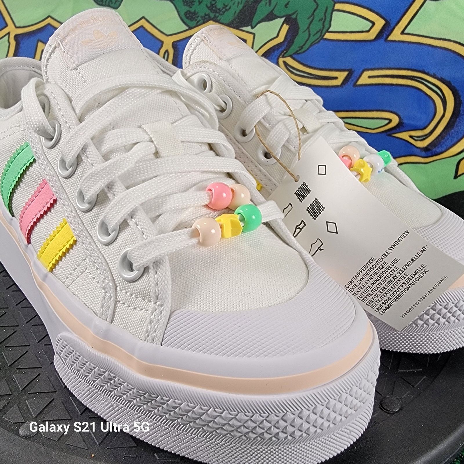 Adidas ADIDAS (GS) NIZZA PLATFORM J White/Pink/Multi Girls Size 4.5 Size US 4.5 / IT 34.5 - 5 Thumbnail