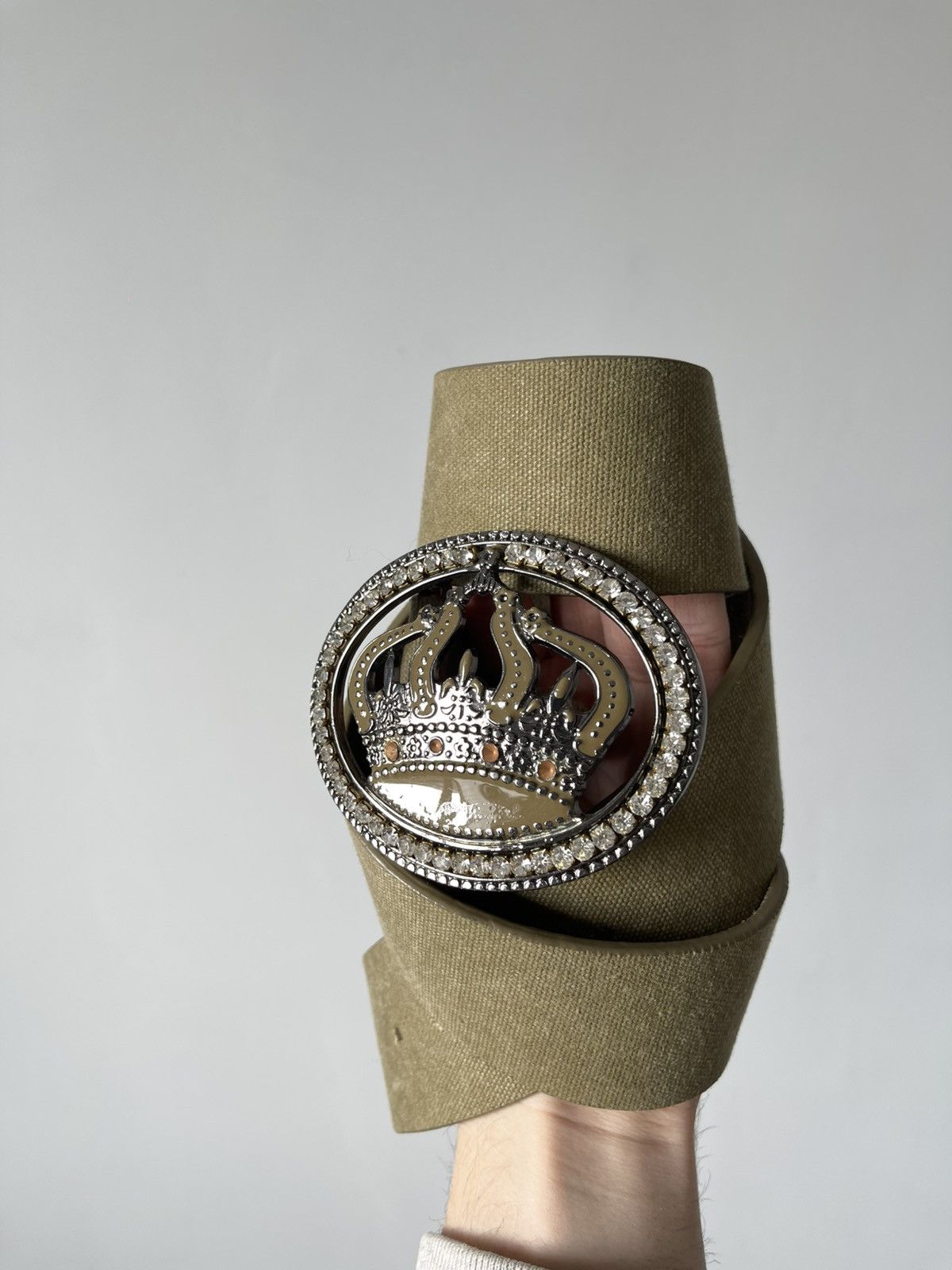 Japanese Brand Vintage 90's Archive Japanese Rhinestones Crown Buckle Belt Size ONE SIZE - 4 Thumbnail