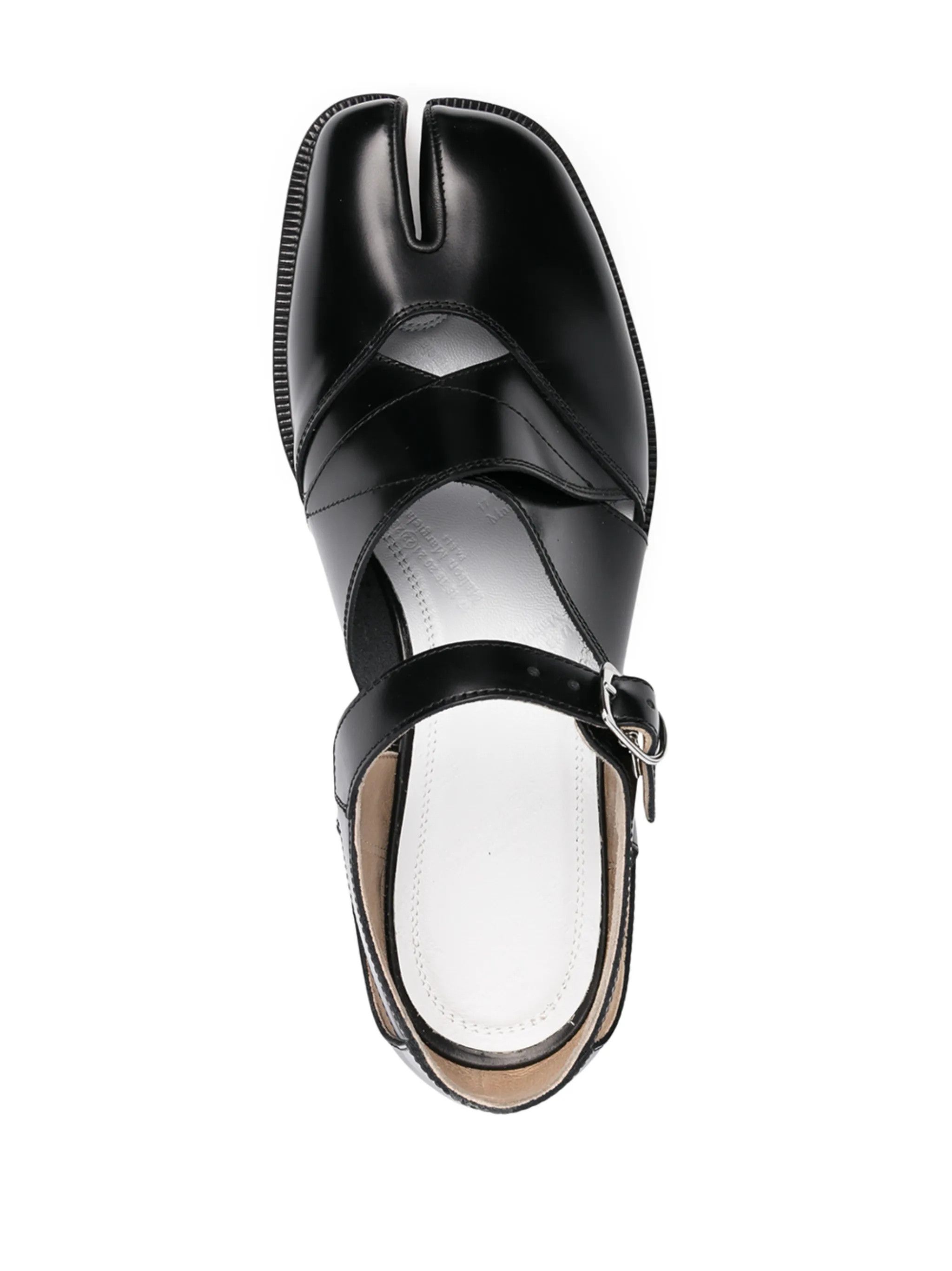 Maison Margiela o1bcso1str0226 Tabi Leather Sandals in Black Size US 8 / IT 38 - 4 Thumbnail