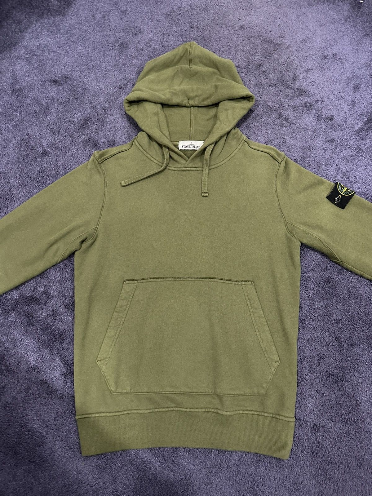 Stone Island Stone Island Brush Cotton Fleece Hooded Sweatshirt Olive Size US S / EU 44-46 / 1 - 1 Thumbnail