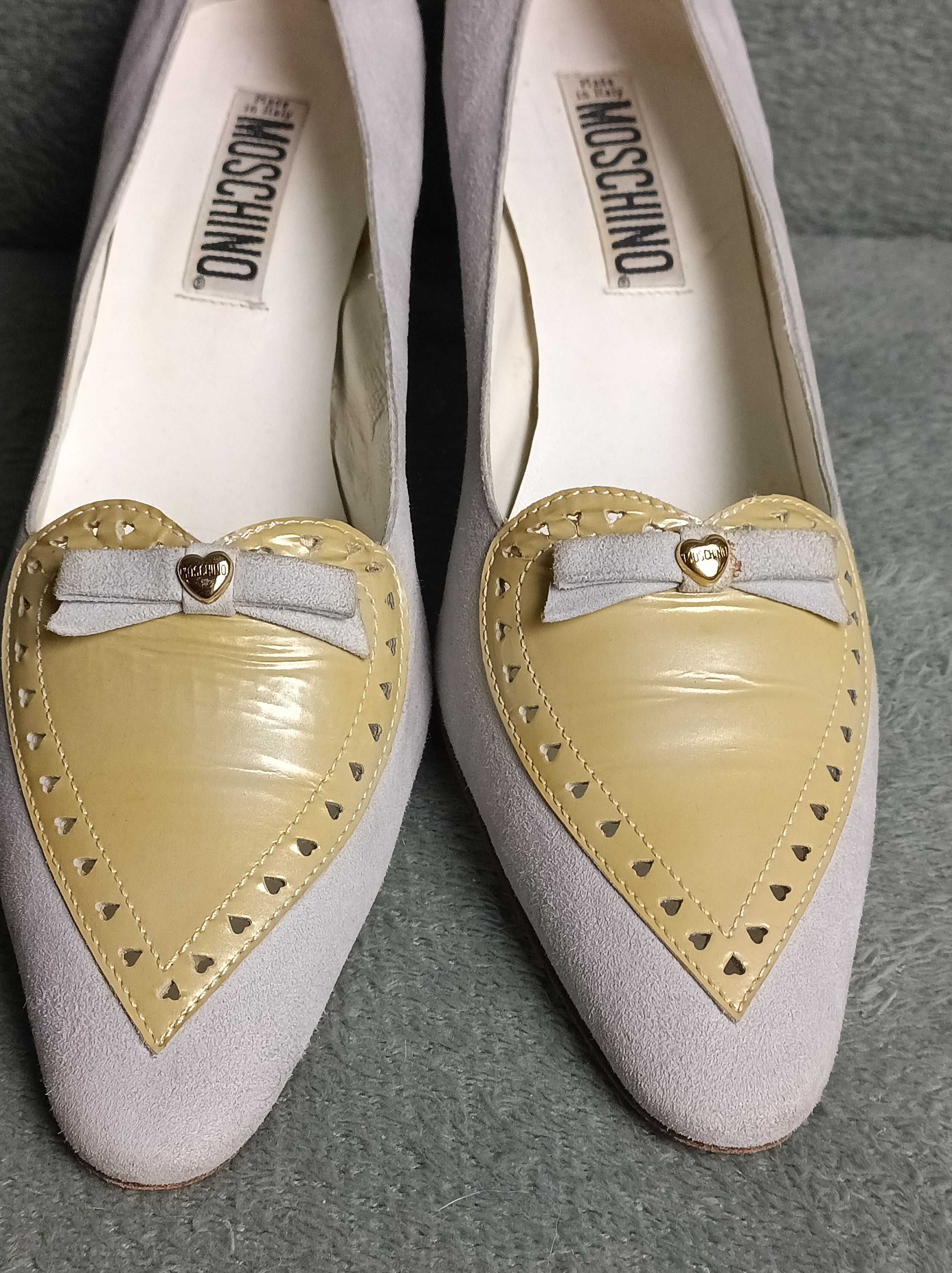 Moschino Moschino Suede Leather Grey Logo Heart Heel Pumps EU 39.5 Size US 9.5 / IT 39.5 - 8 Thumbnail