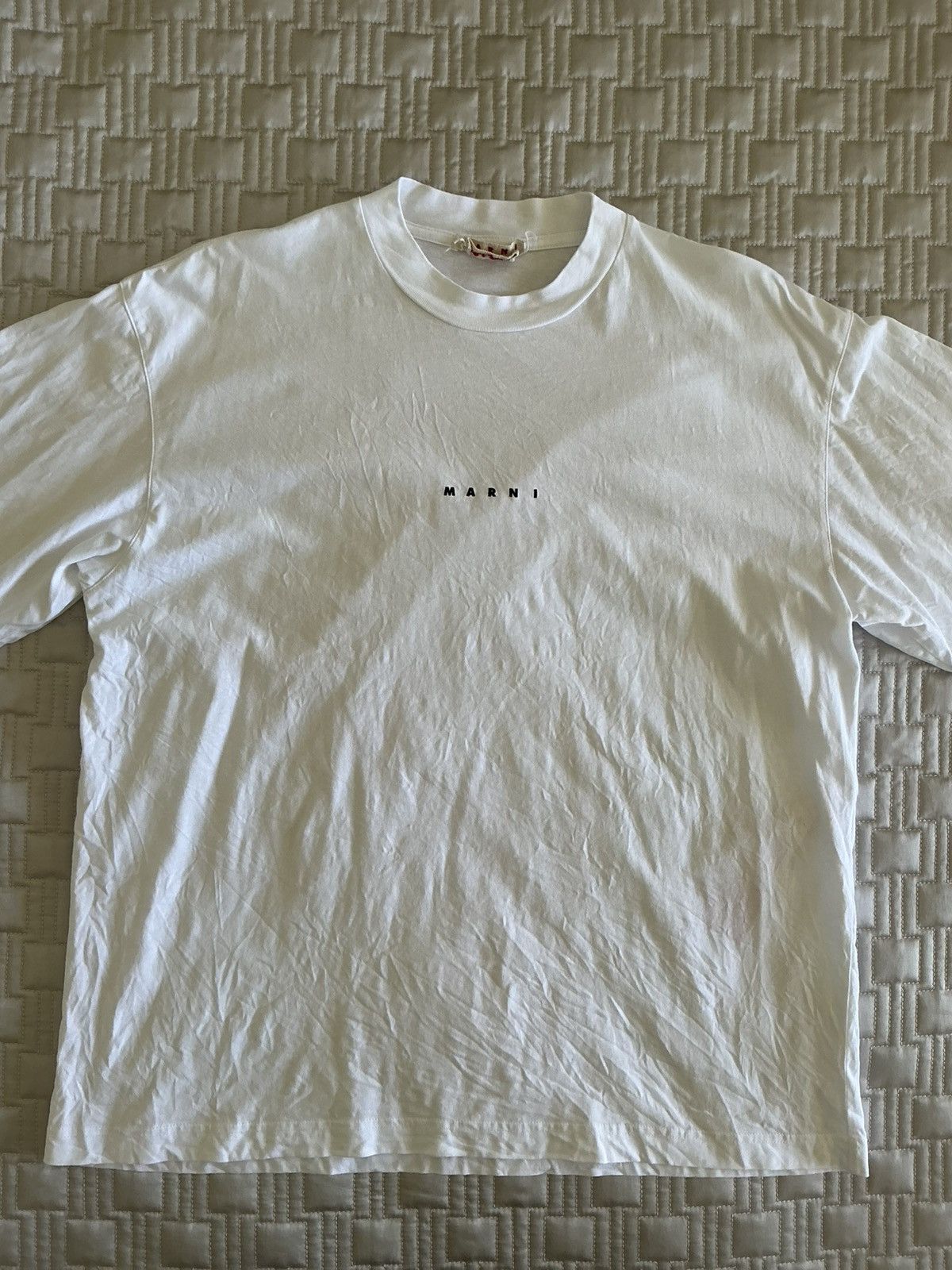 Marni Marni White Logo T-shirt Size 48 Size US M / EU 48-50 / 2 - 1 Thumbnail